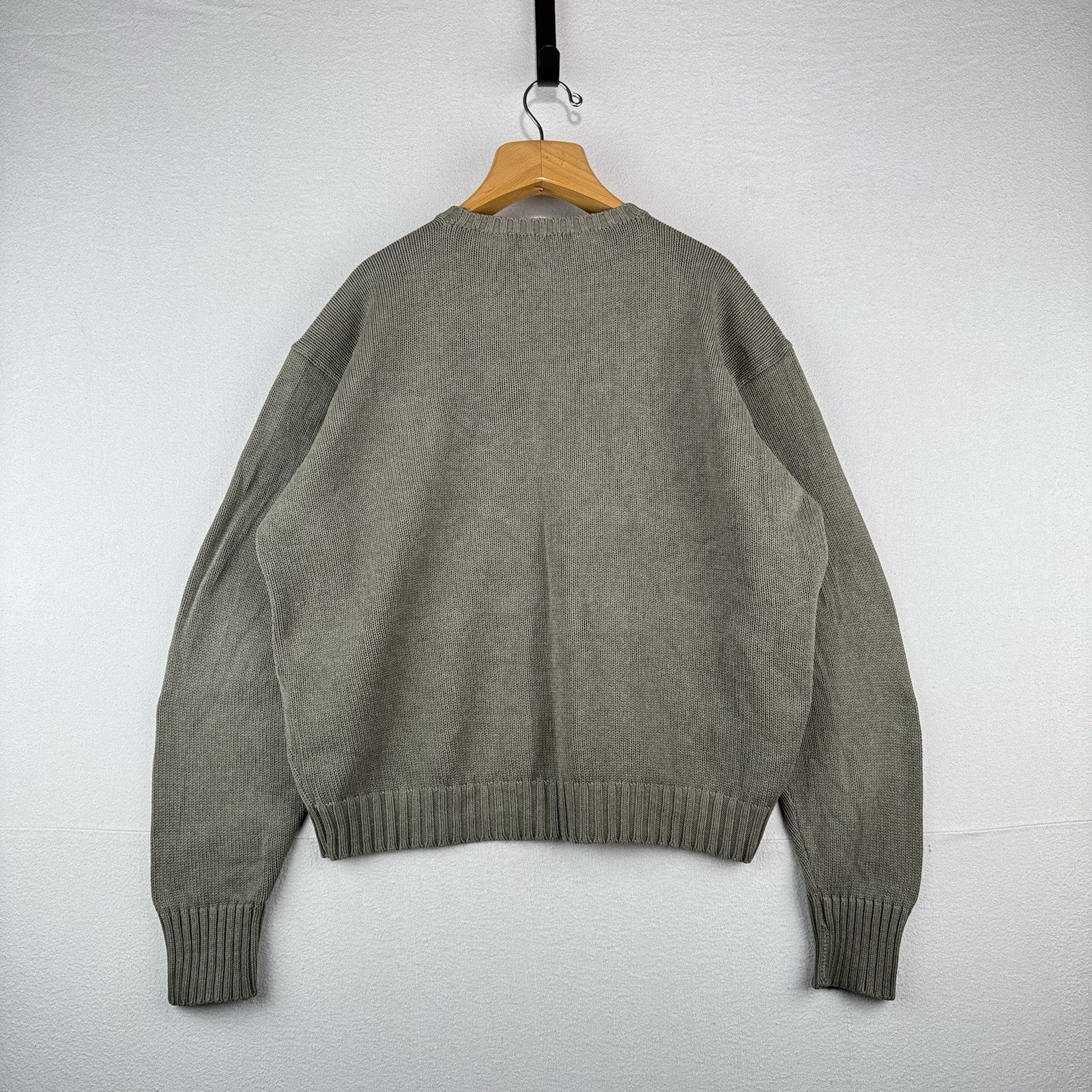 90s Vintage Polo Ralph Lauren Men’s 2XL Olive Marled Knit Sweater 100% Cotton