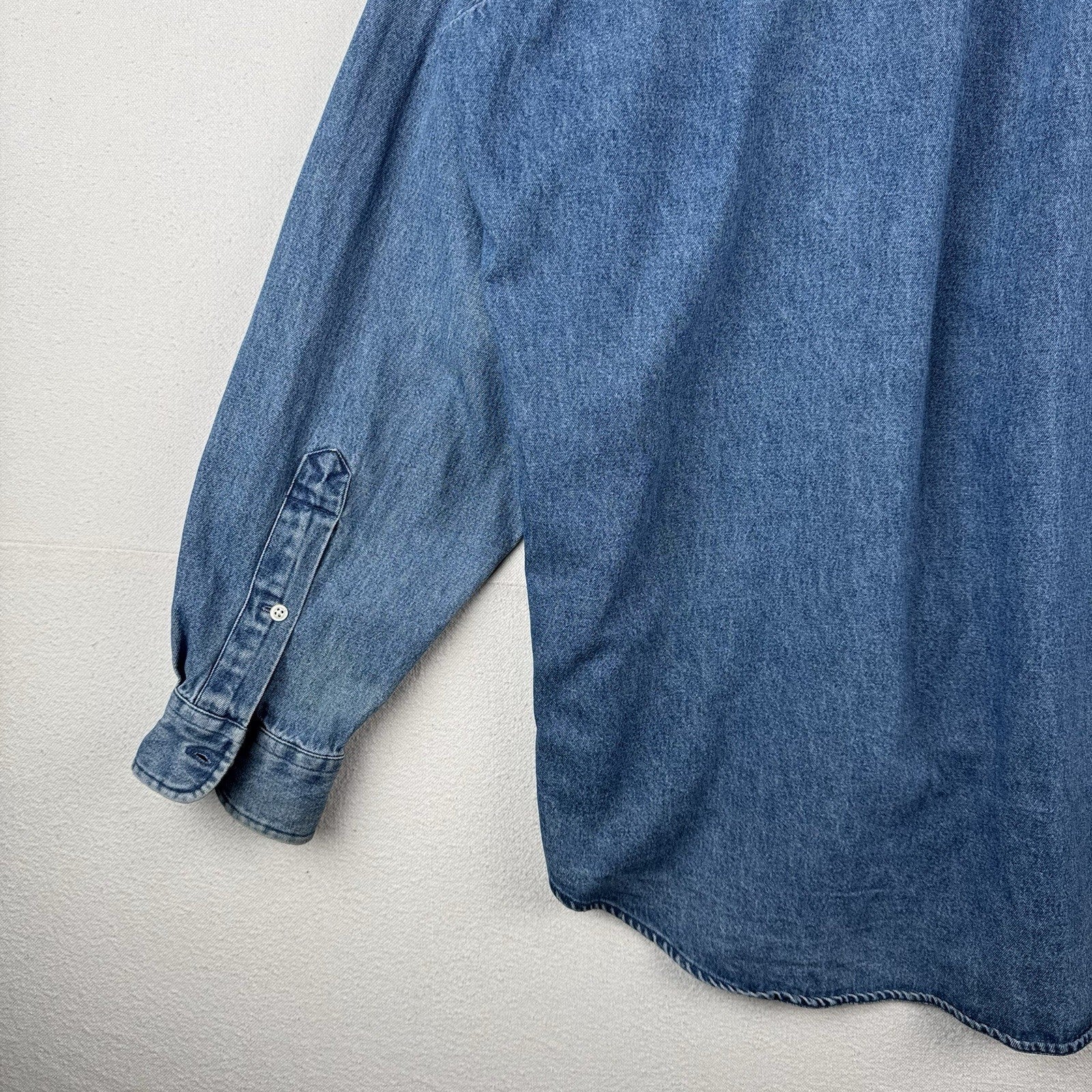 90’sVtg Ralph Lauren Heavy Denim Shirt Men's 2XL Classic Fit Pocket Button Down