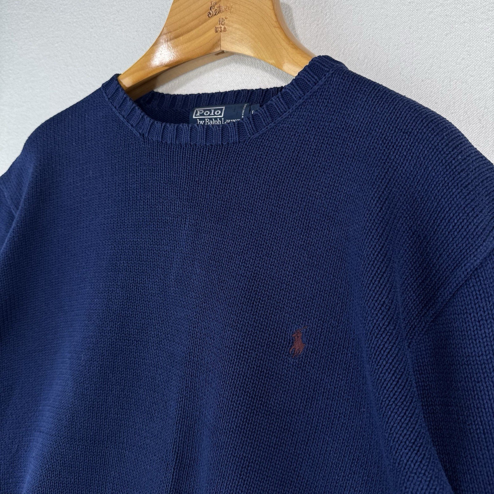 90's Vintage Polo Ralph Lauren Royal Blue Sweater Men's L Knit Crewneck