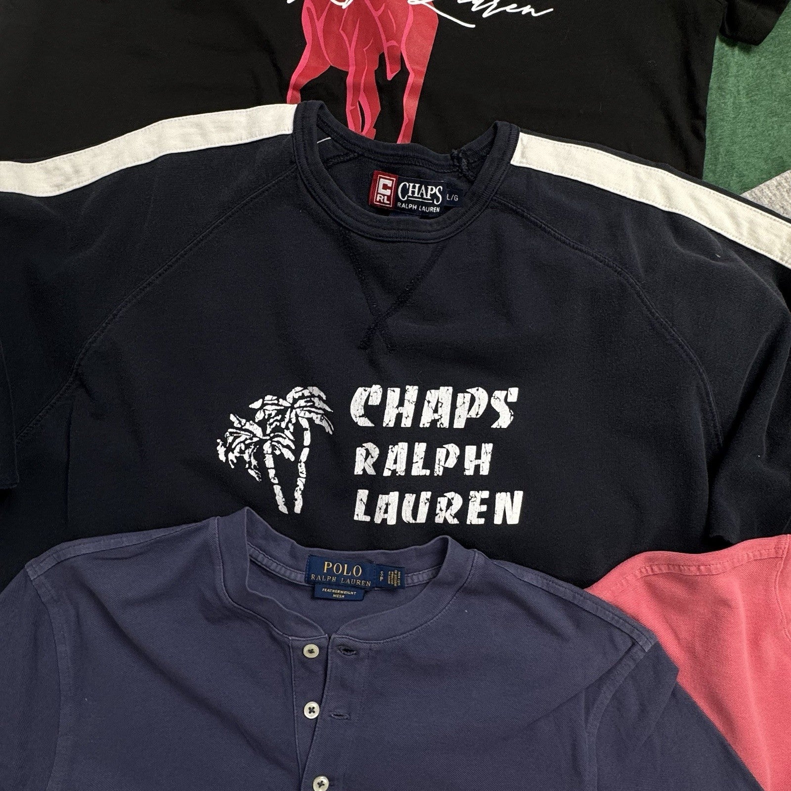 Lot of 10 Ralph Lauren Short Sleeve T-shirts & Henleys Wholesale Box S,M,L,XL