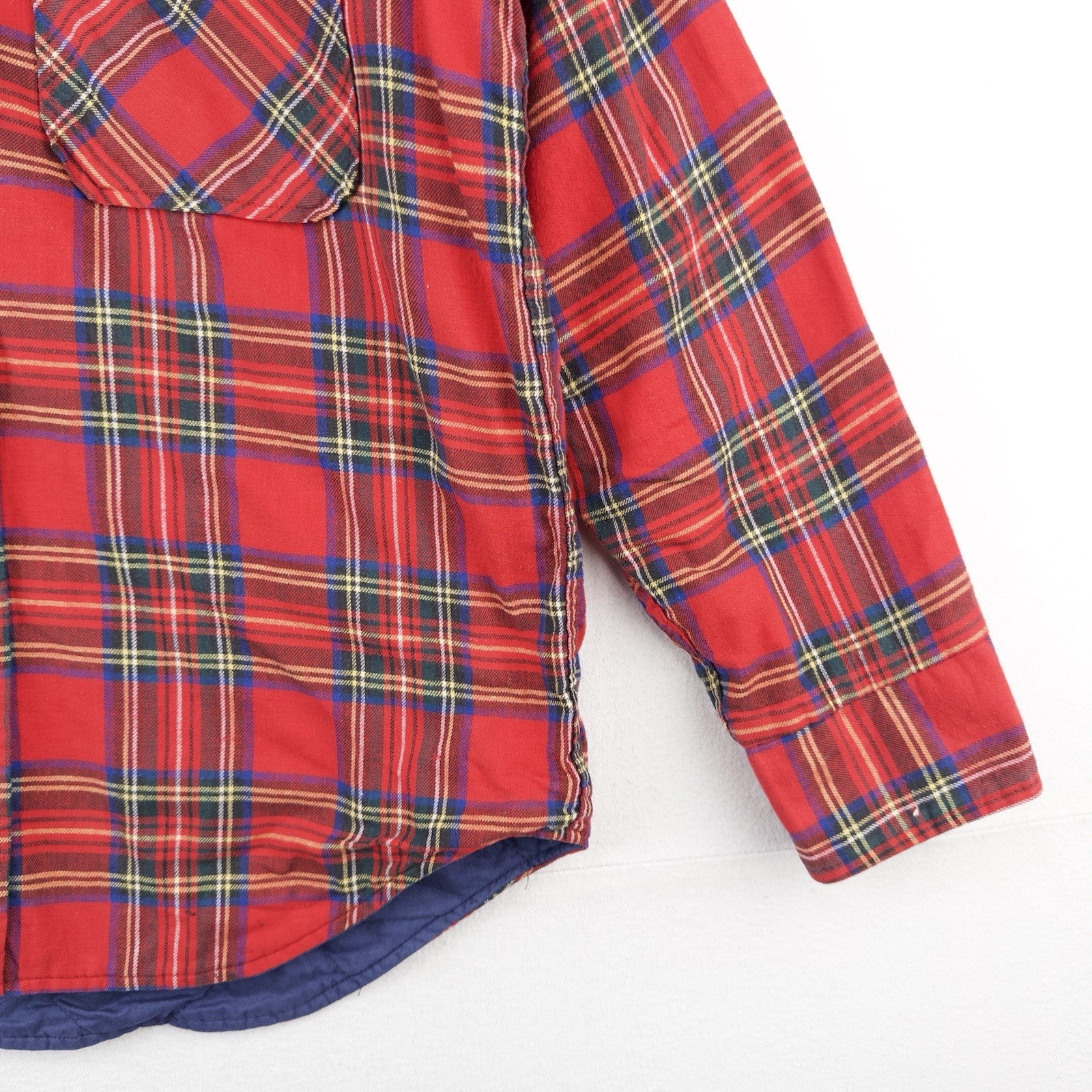 80’s Vtg LL Bean Flannel Lined Jacket Men’s M Red Tartan Plaid Shacket