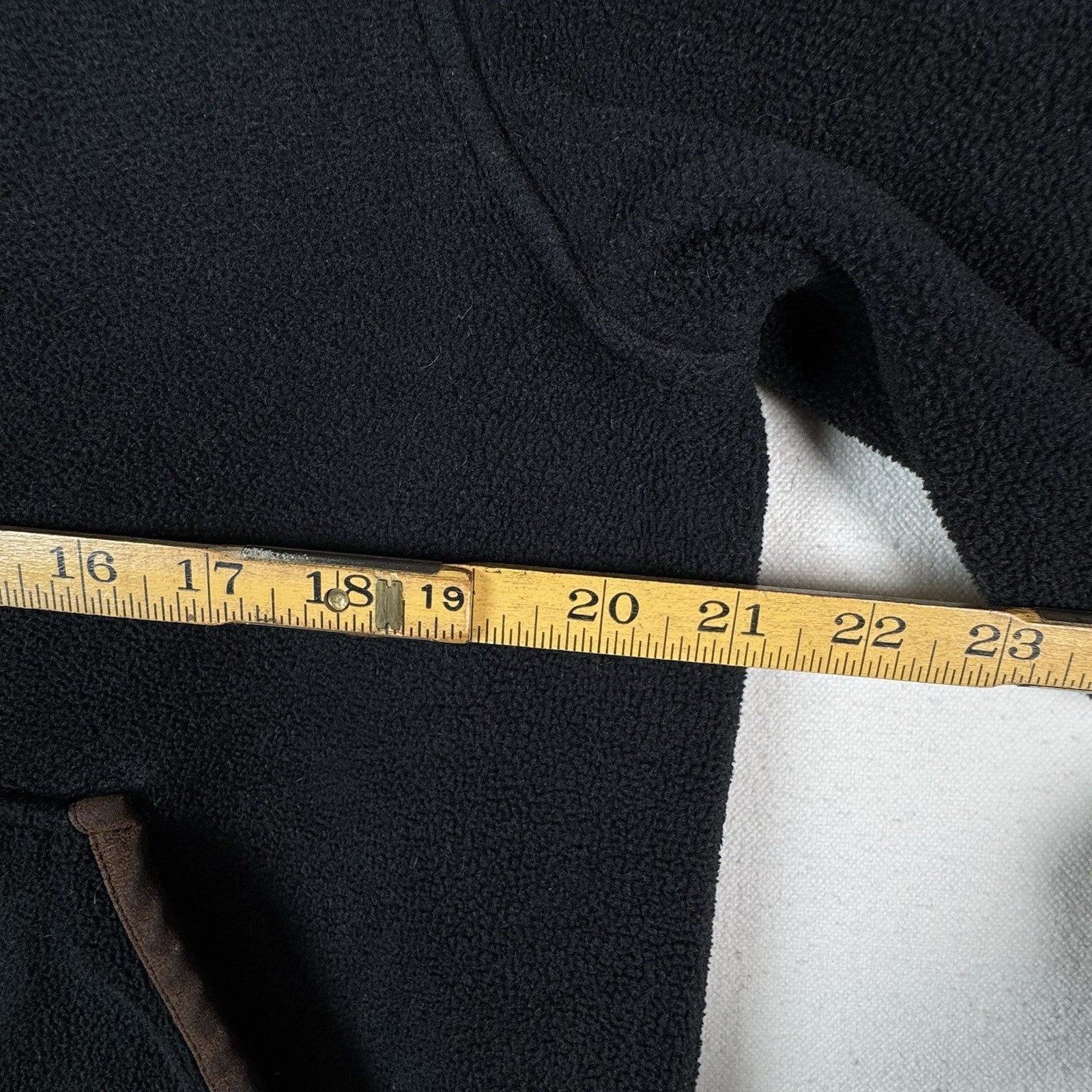 Vintage Polo Ralph Lauren Fleece Leather Trim Men’s Black L Jacket Distressed*