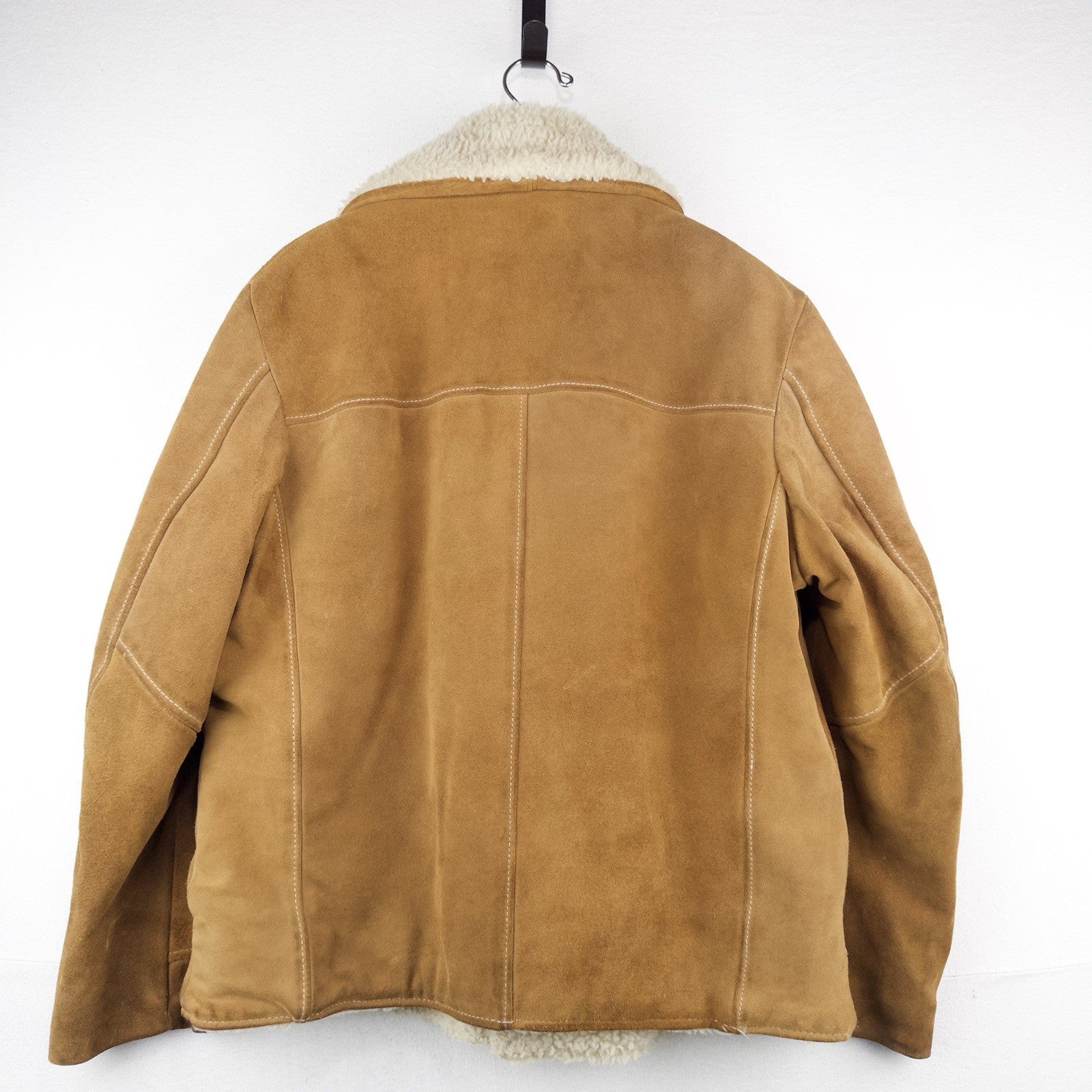 70’s Vtg Towncraft Shearling Suede Jacket Men’s Western Ranch Sheepskin 46R USA