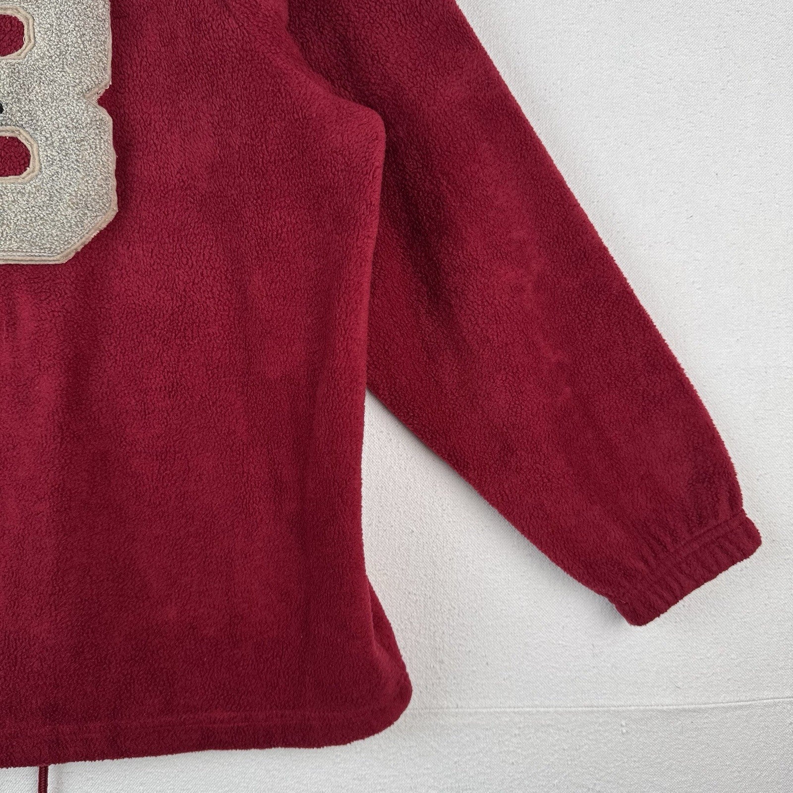 60’s Vtg Varsity Letterman Patches On Modern Red Fleece Jacket Fits Men S *Read