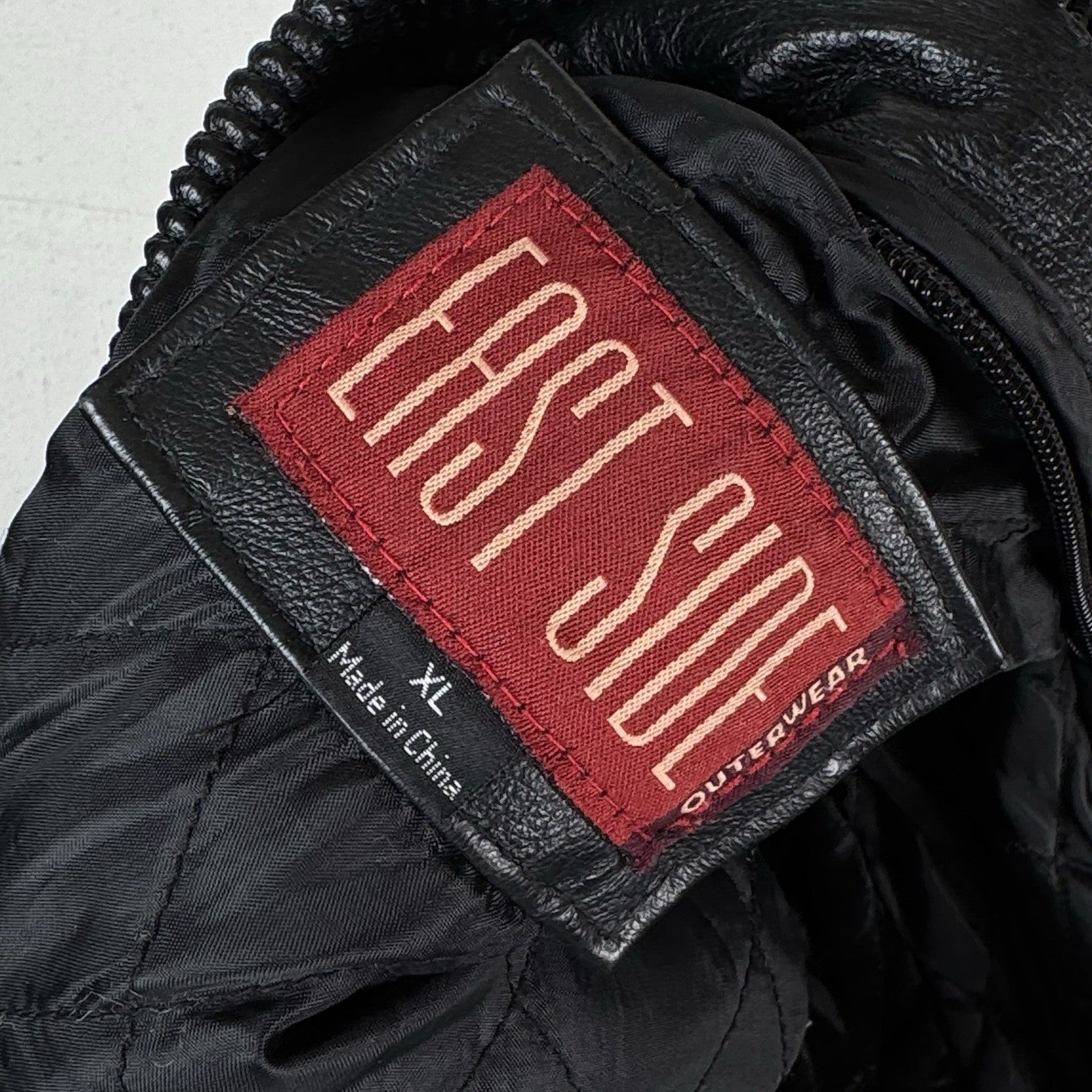 Vtg East Side Outerwear NYC Embroidered Leather Bomber Jacket Men’s  XL -Read*