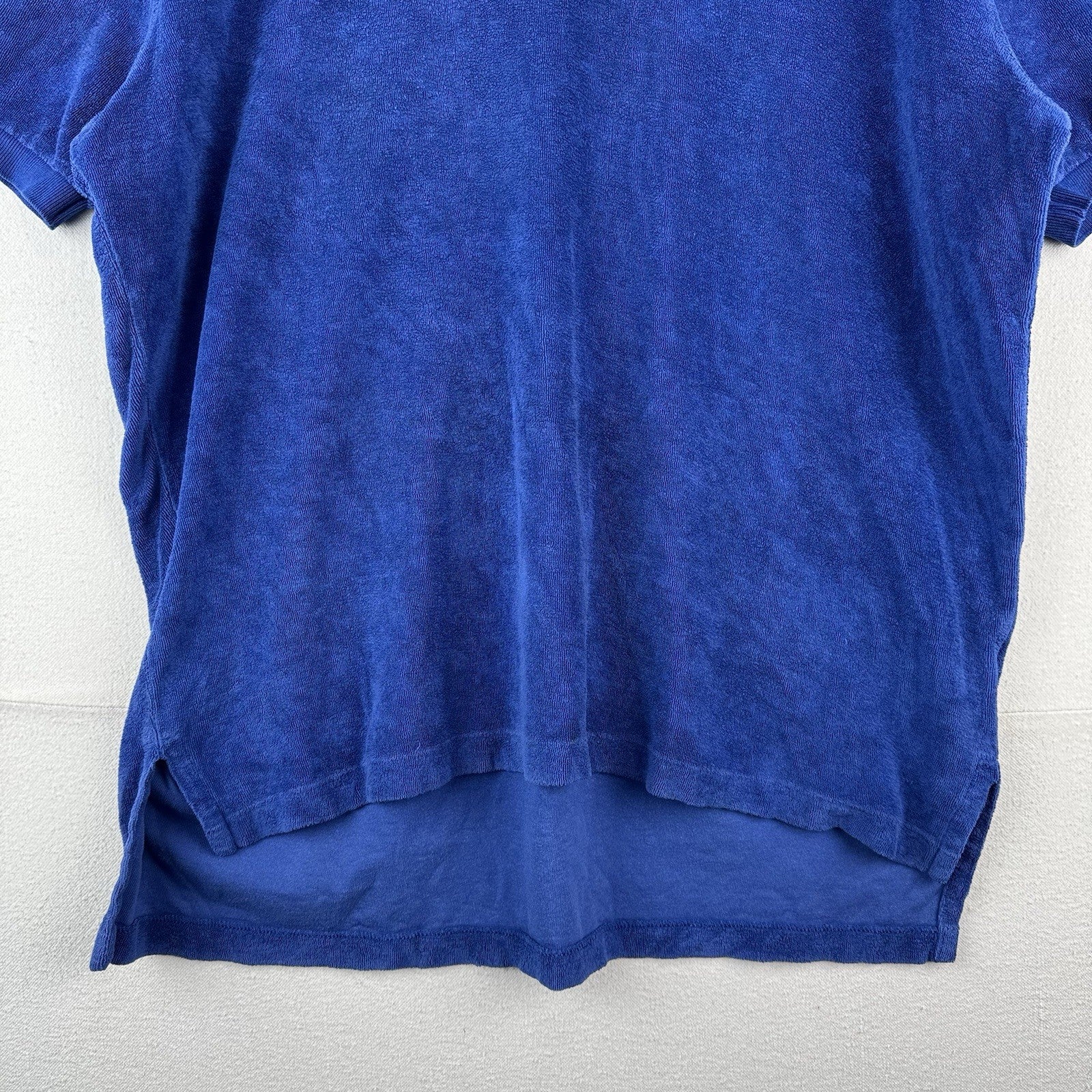 90’s Vtg Polo Ralph Lauren Terry Cloth Shirt Mens XL Blue Pool Resort Cabana