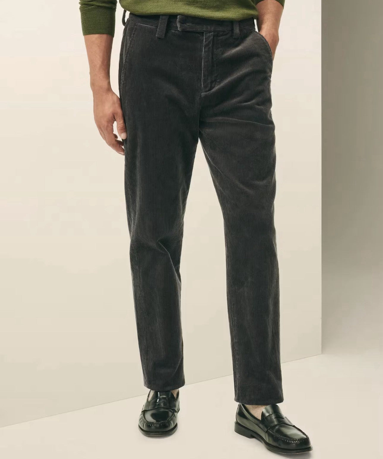 Brooks Brothers Milano Fit Corduroy Straight Leg Pants Men’s 34x32 (34x30) Grey