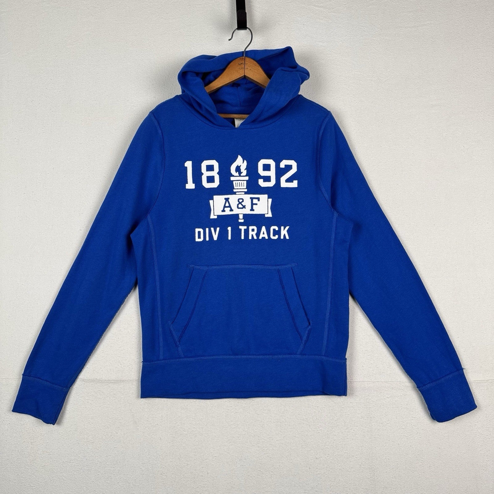 Vintage Abercrombie Fitch Mens Medium Pullover Hoodie 1892 Div 1 Track NWOT