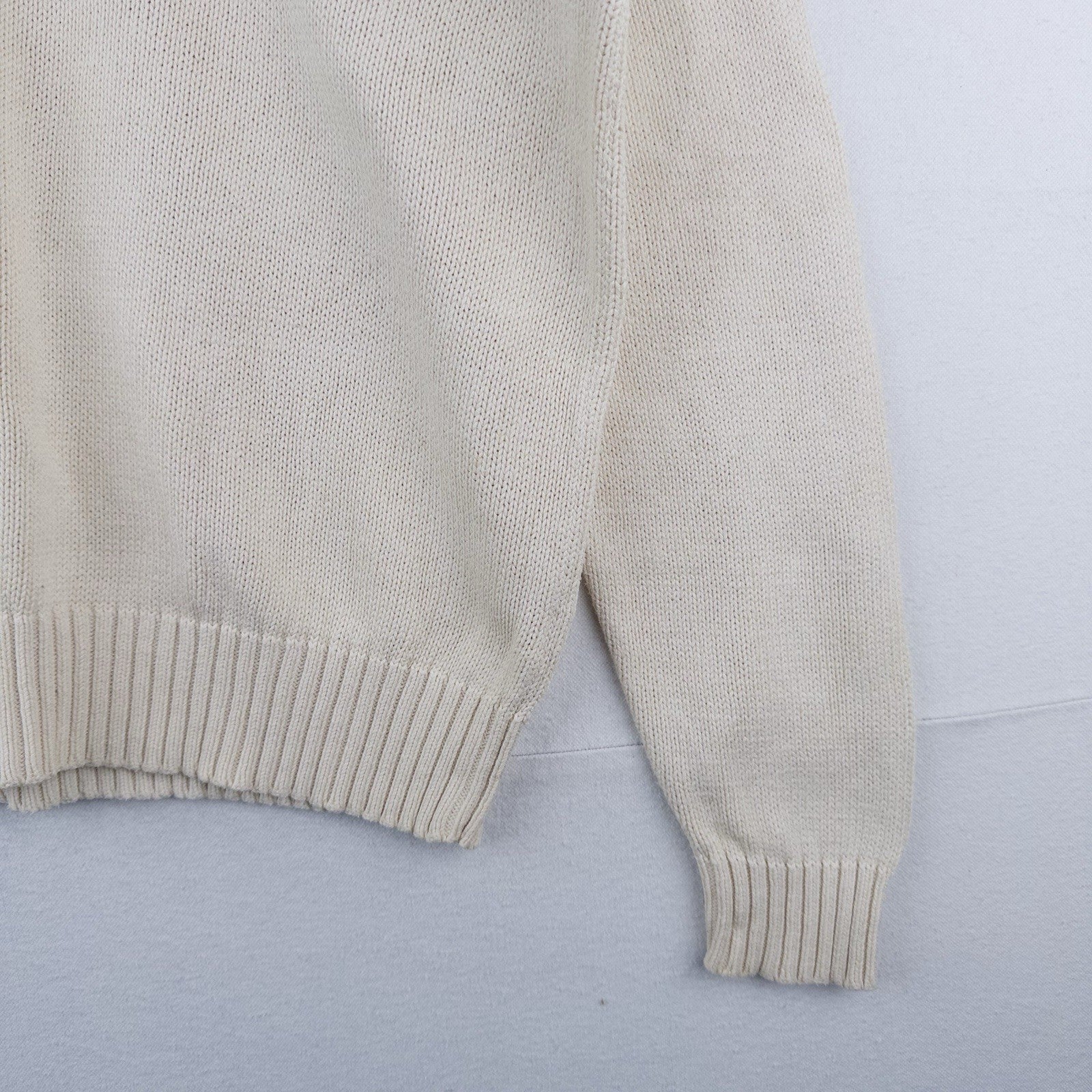 90’s Vtg Polo Ralph Lauren Knit Sweater Mens XL Cream Beige Pima Cotton Crewneck