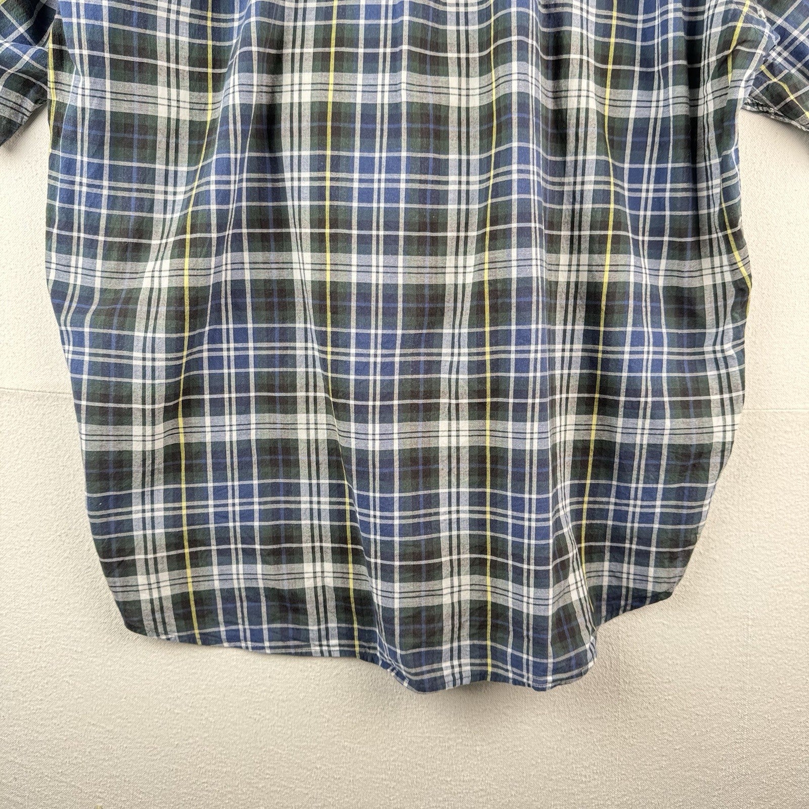 Ralph Lauren Mens 2XL Blake Short Sleeve Tartan Plaid Polo Button Down Shirt