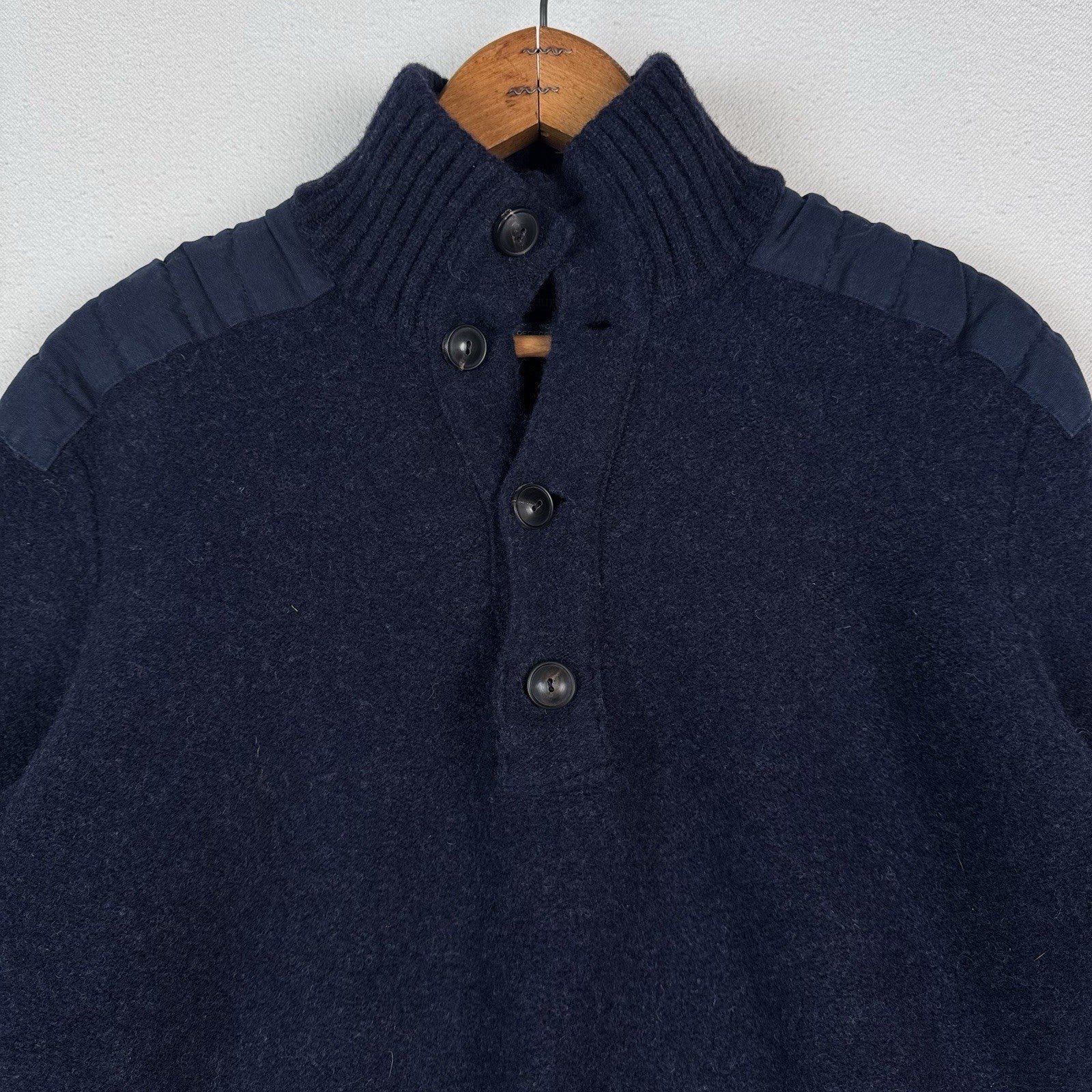 Polo Ralph Lauren 100% Lambswool Youth L Military Blue Sweater P2P:19” Welted*