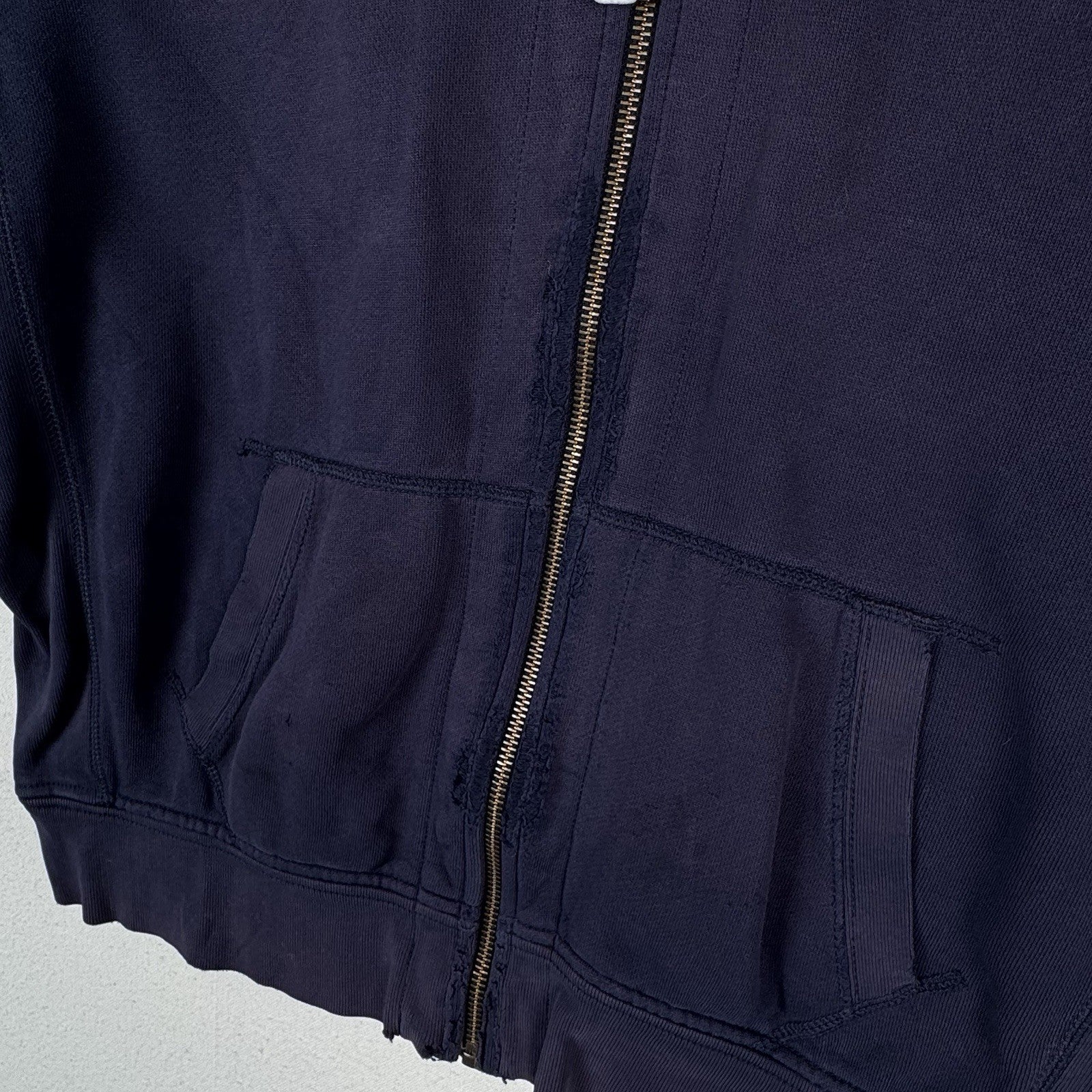 Vtg Polo Ralph Lauren Full Zip Men’s XL Thermal Hoodie Blue *Sunfaded/Distressed