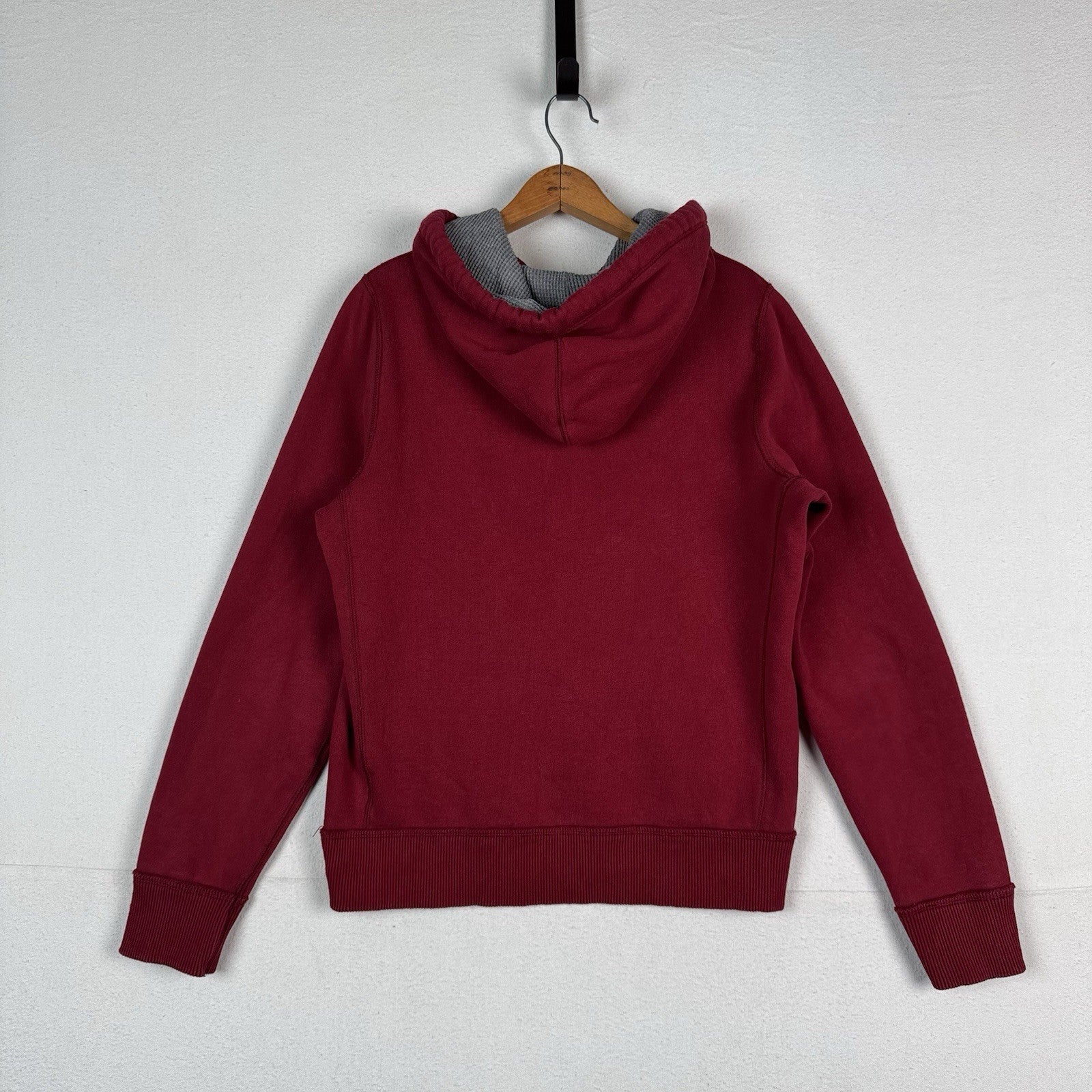 Abercrombie & Fitch Large Maroon Red Thermal Hoodie Pullover Sweatshirt Muscle
