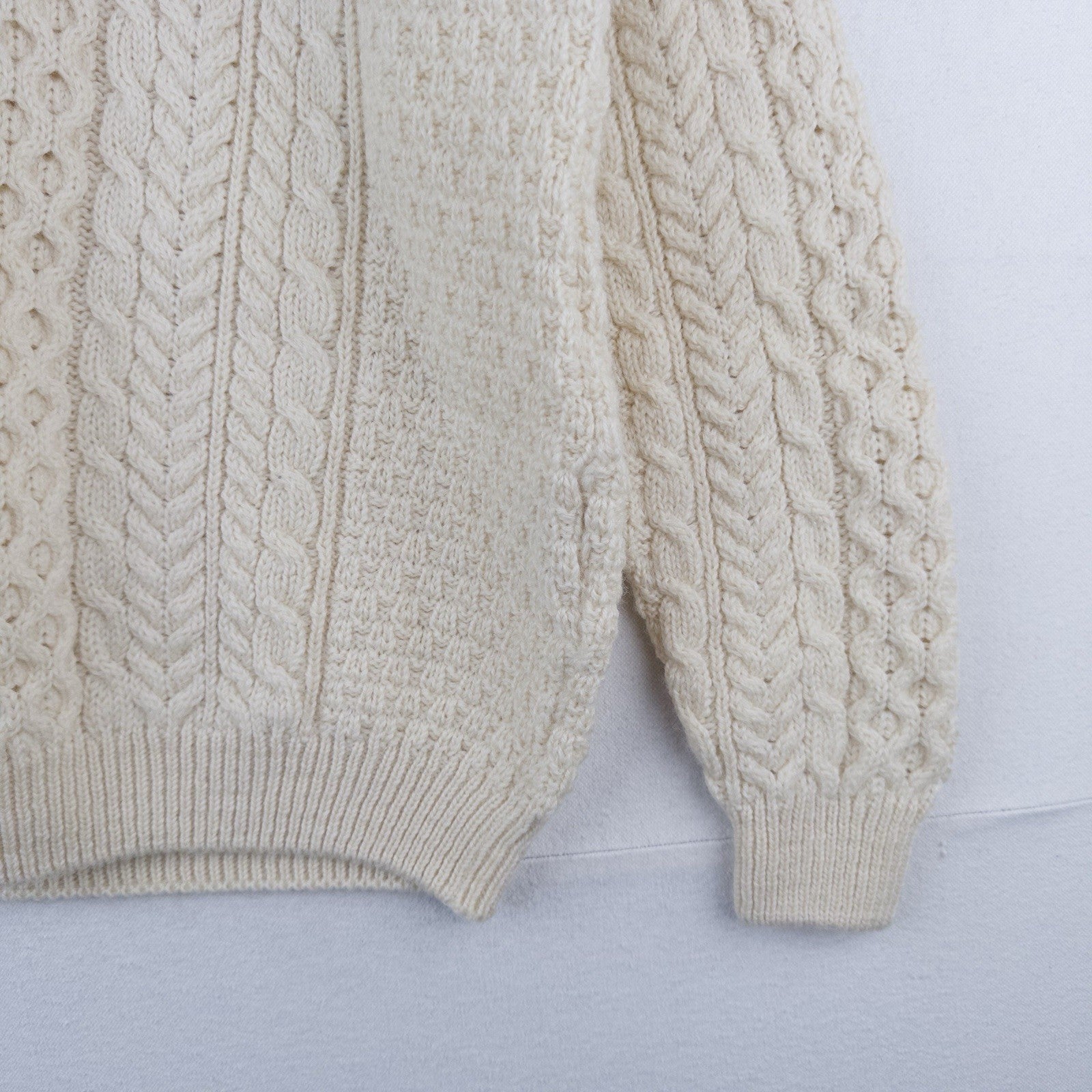 Official Guinness Aran Cable Knit Wool Fisherman Sweater Men's 2XL Made Ireland