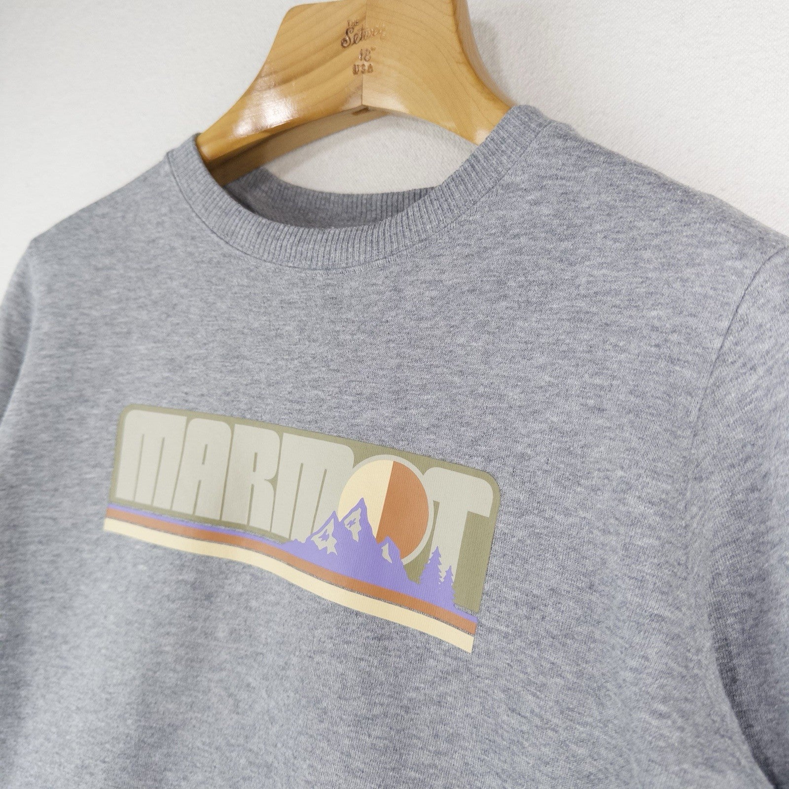 Marmot Montane Crew Sweatshirt Grey Heather Mountain Graphic Women’s M