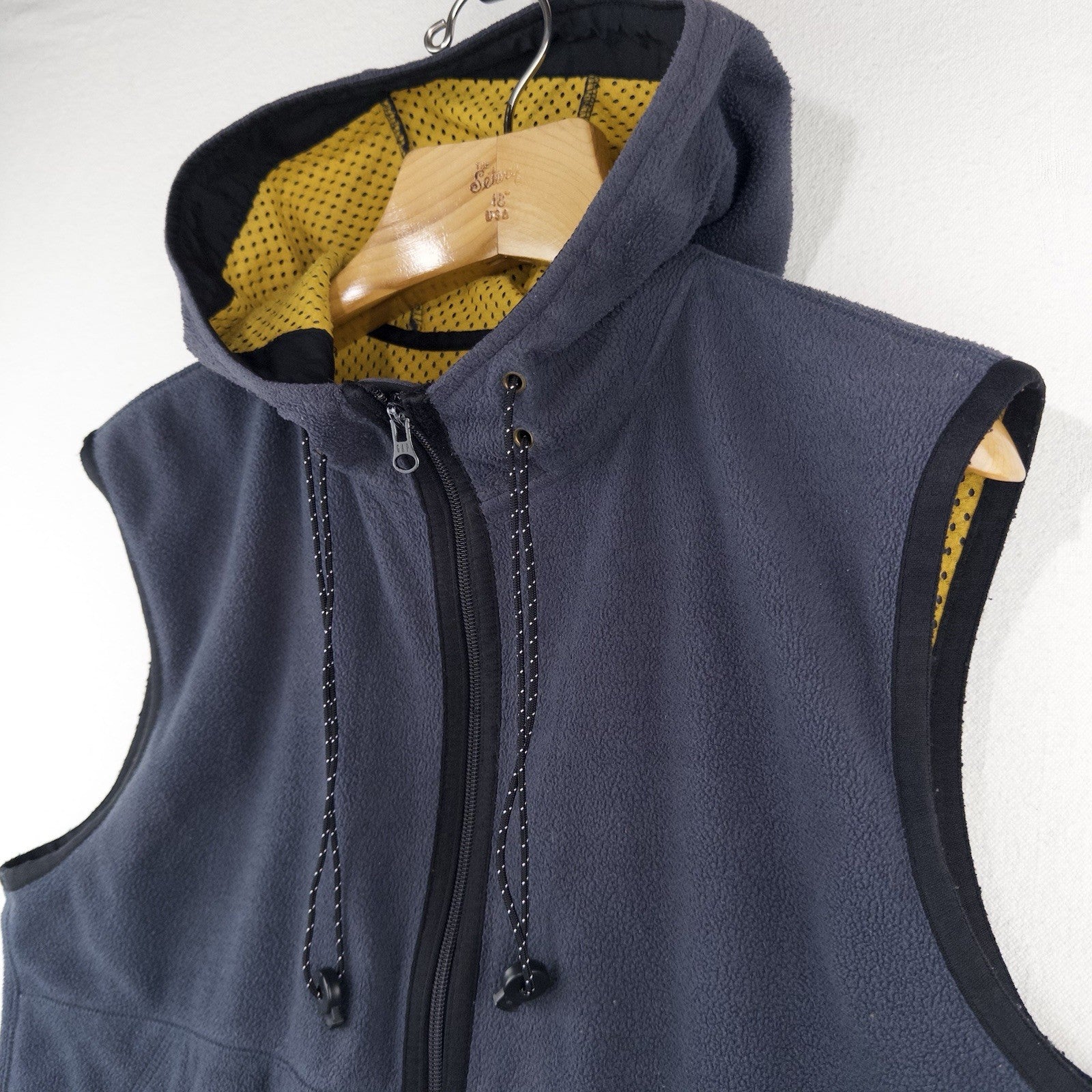 90’s Vtg Gap Fleece Hooded Vest Mens M Blue Full Zip