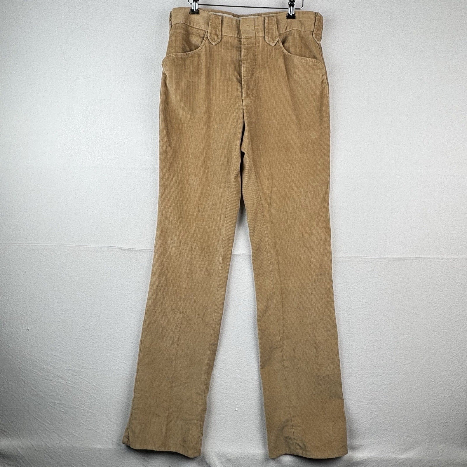 70's Vtg Wrangler Corduroy Pants Men's 34 (Fits32x36) Tan Bootcut Western USA