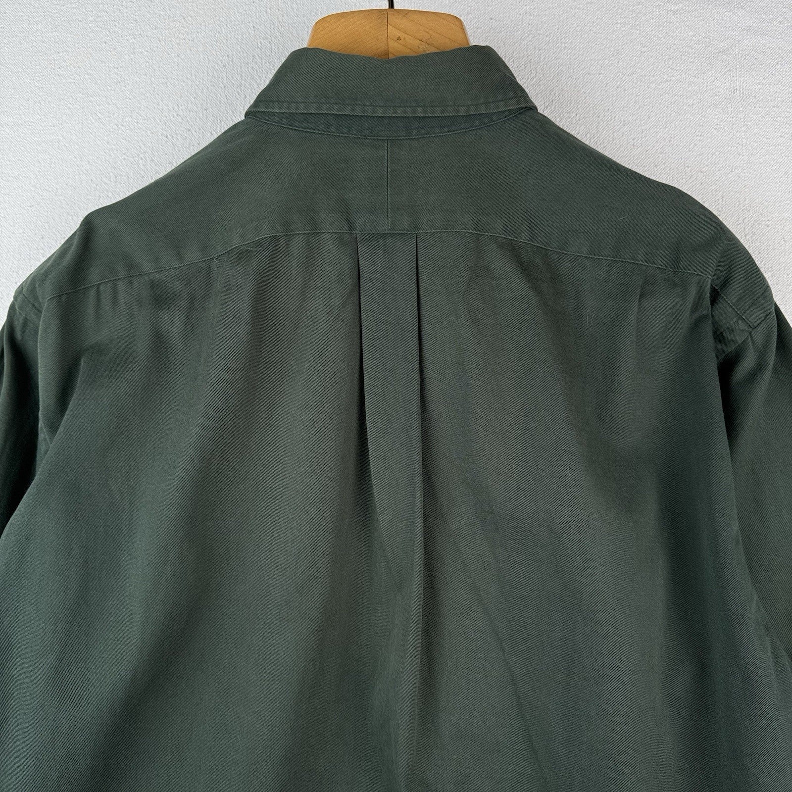 Vintage Ralph Lauren Mens M Green Blake Long Sleeve Shirt *Distressed Sun Faded