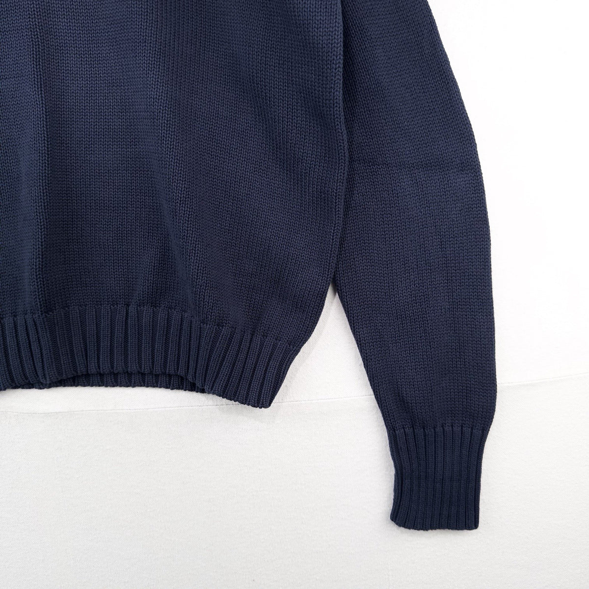 90's Vintage Polo Ralph Lauren Sweater Men's L Navy Blue Knit Crewneck Red Pony