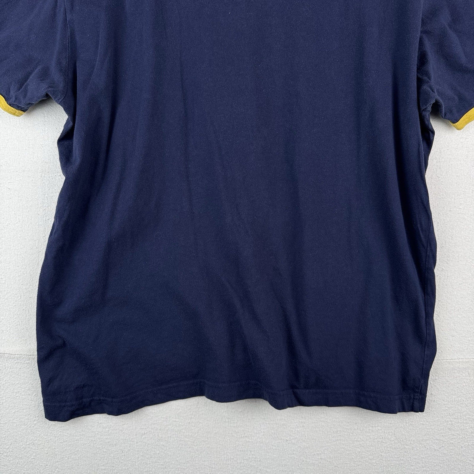 90’s Vtg Polo Ralph Lauren RL Crew Ringer T-Shirt Blue Yellow Mens L