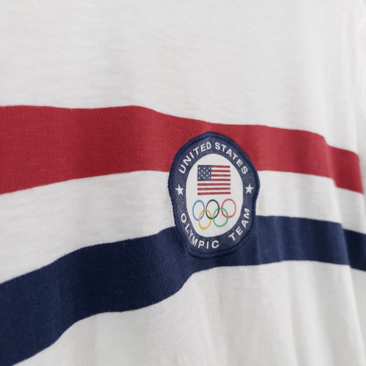 2016 Vtg Polo Ralph Lauren Team USA Olympic Ringer T-Shirt Stripe Patch Medium