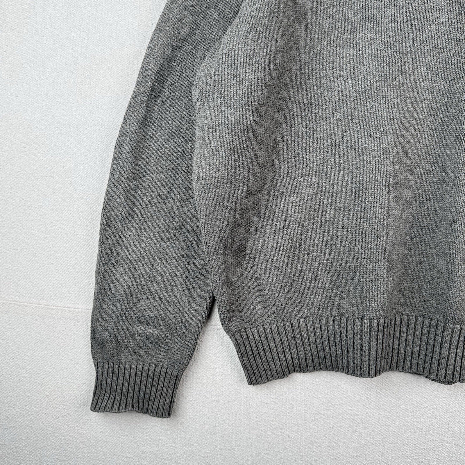 Polo Ralph Lauren Cotton Gray Knit Crewneck Sweater Men’s XLarge XL Blue Pony