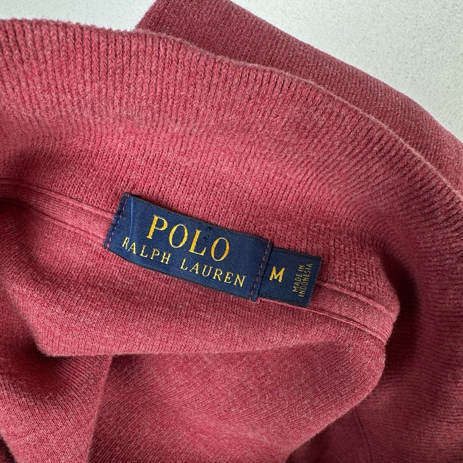 Polo Ralph Lauren Sweater 1/4 Zip Mens Medium Red Pullover Soft Touch