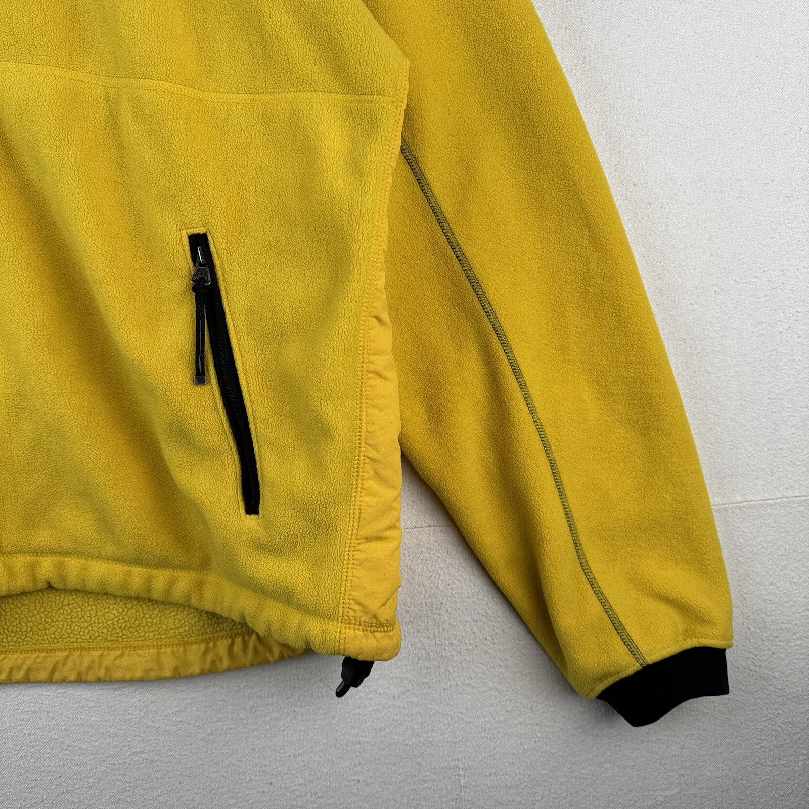 90’s Vtg Polo Sport Ralph Lauren Yellow Fleece Full Zip Jacket Mens XL Hood