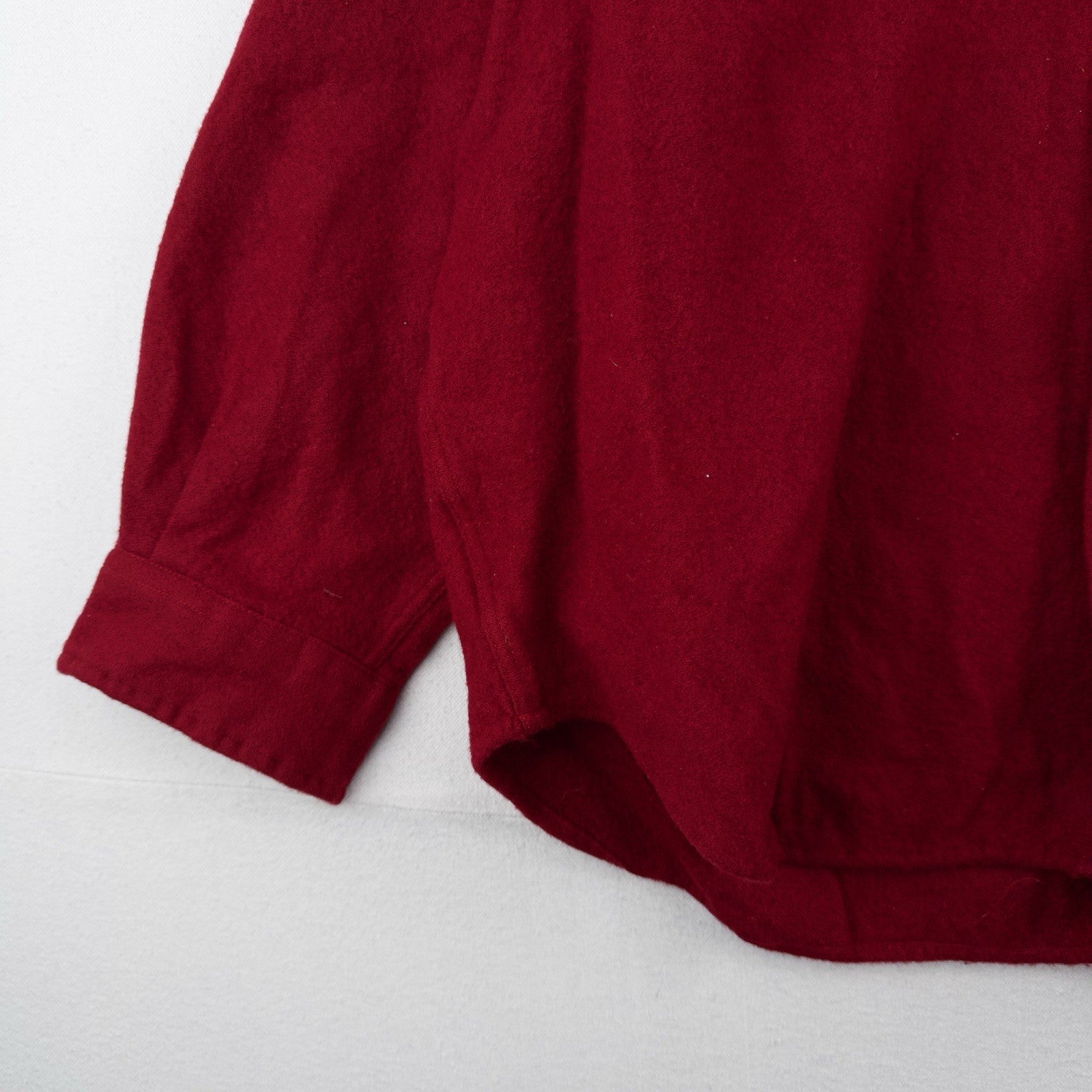 90s Vtg Polo Ralph Lauren Red Lowell 100% Wool Button Up Shirt Boxy *Distressed