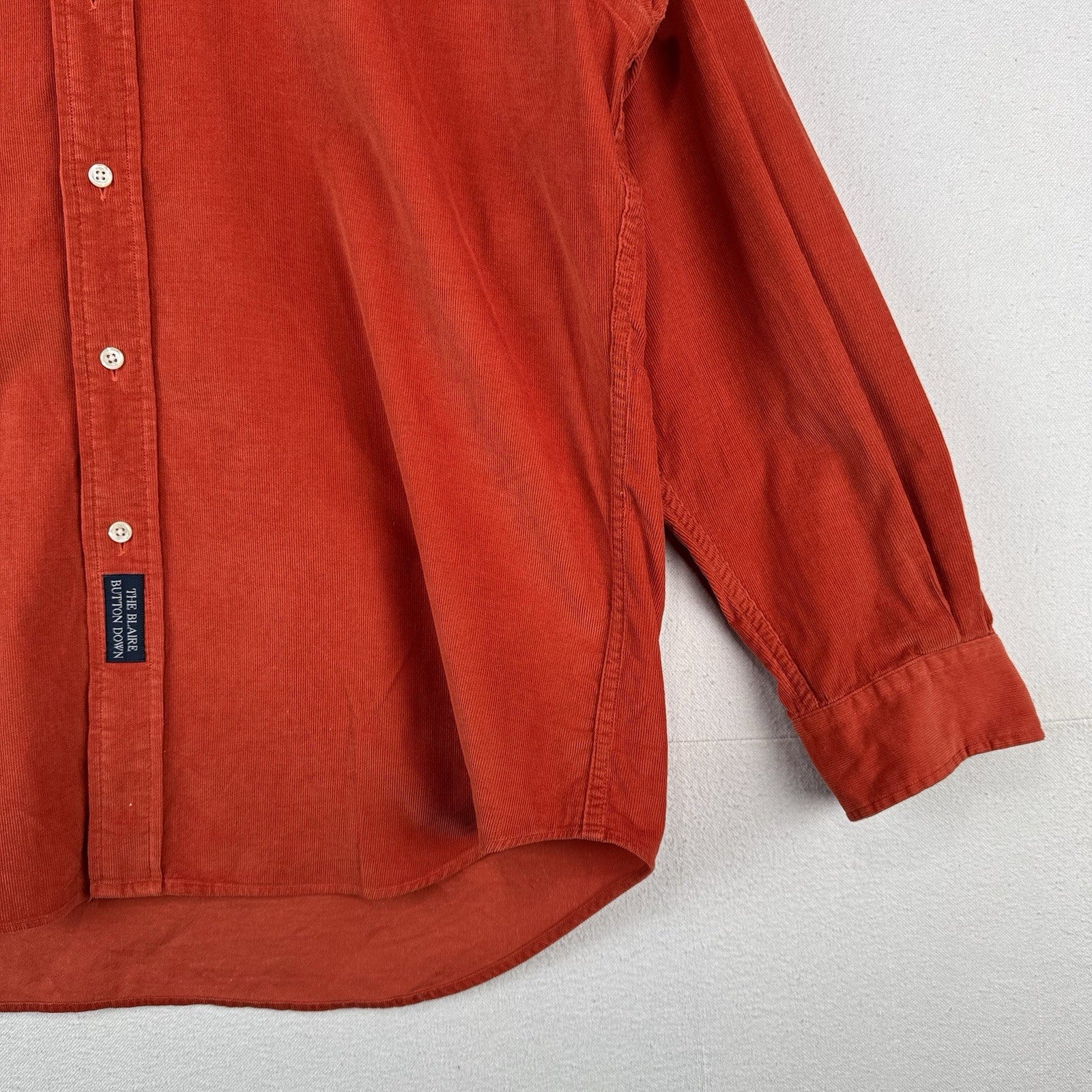 Ralph Lauren Blaire Button Down Corduroy Shirt Red Burnt Orange Men’s Medium