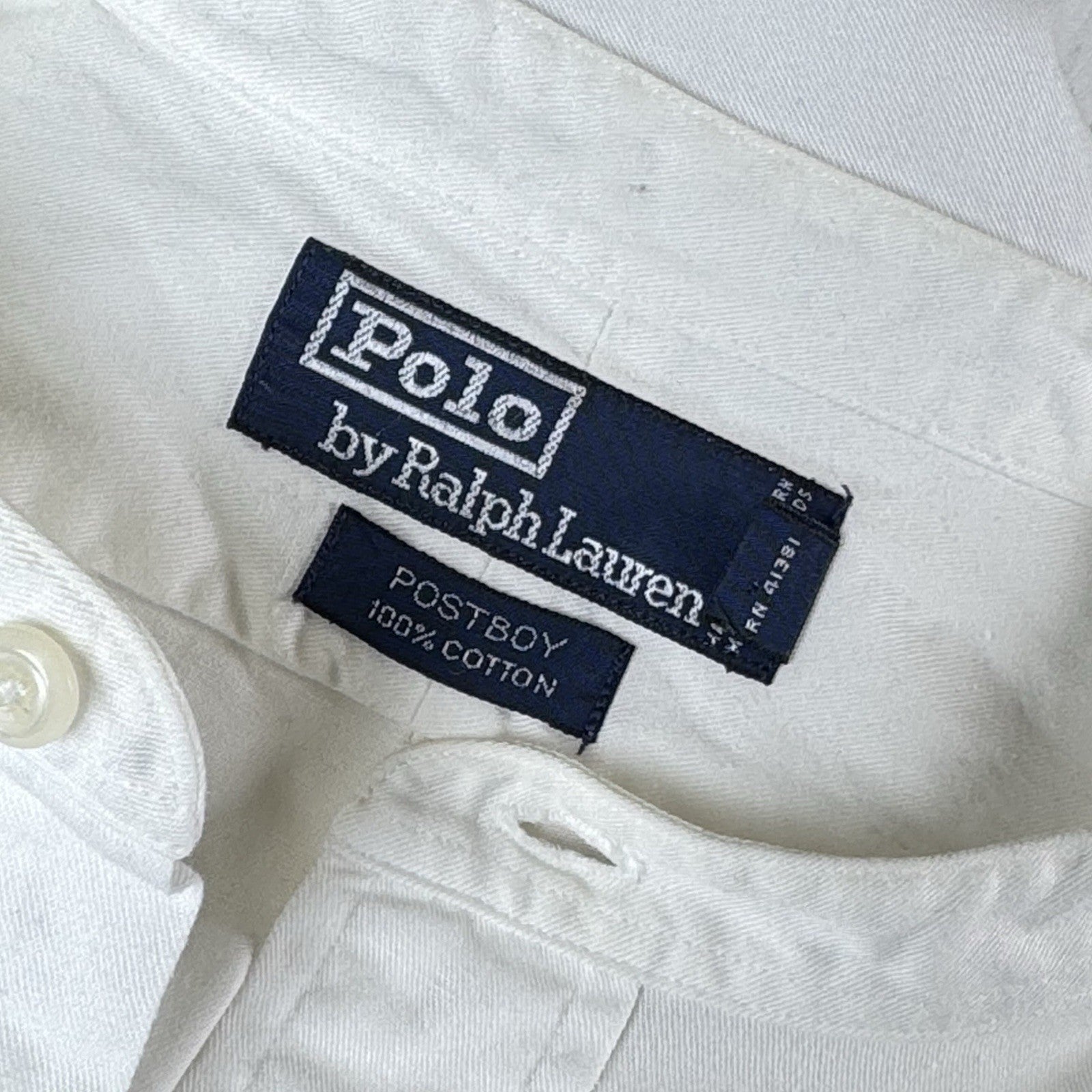 Vtg Polo Ralph Lauren Postboy Shirt Men’s XL White Cotton Band Collar Old Money