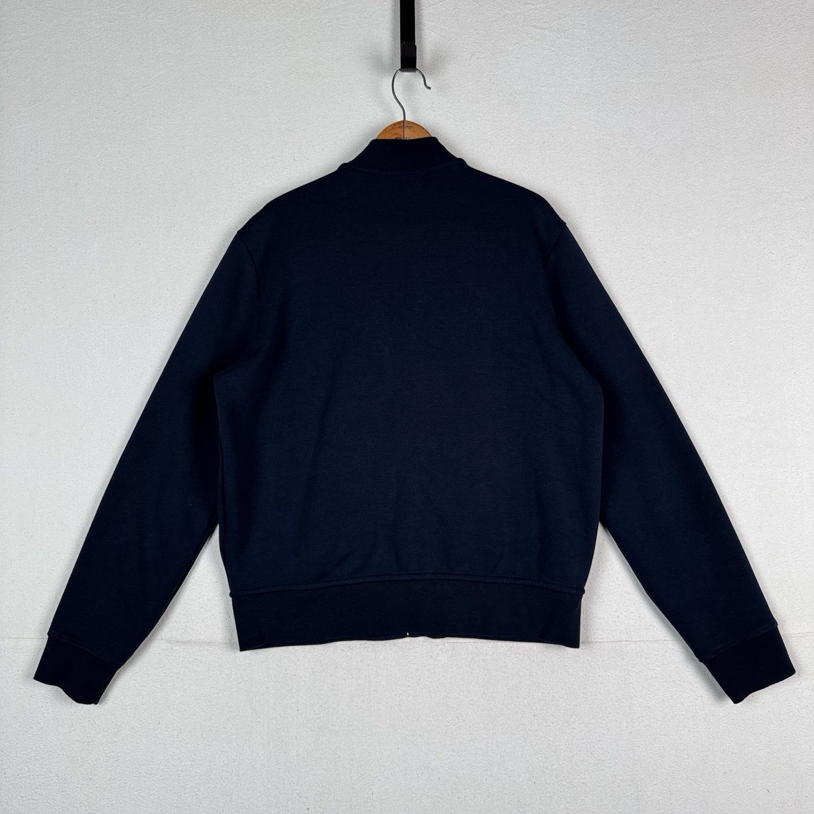 Polo Ralph Lauren Mens Double Knit Full-Zip Sweater Bomber Jacket Size L Blue