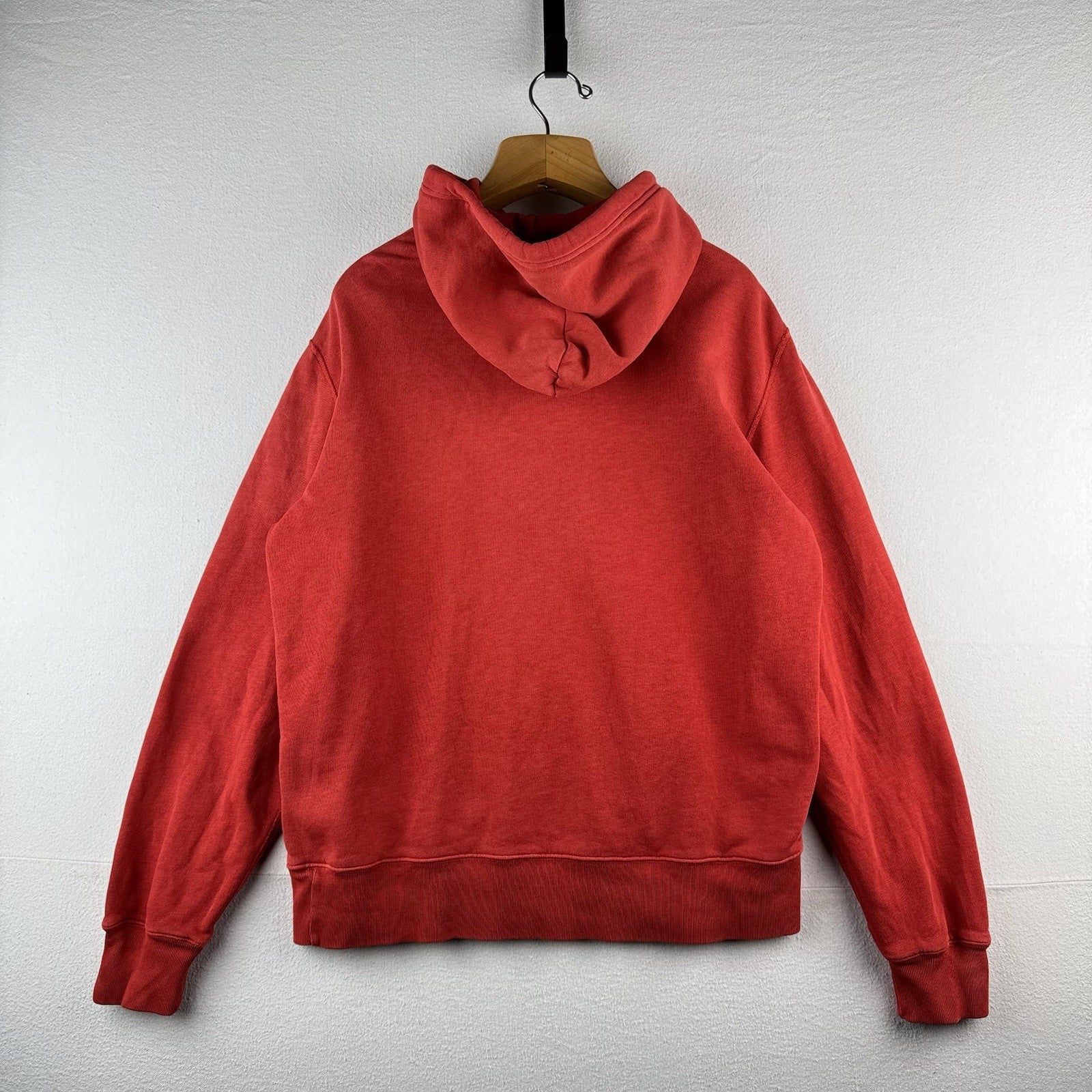 Distressed Polo Ralph Lauren Hoodie Men’s Large USA Polo 67 Coral Red Orange