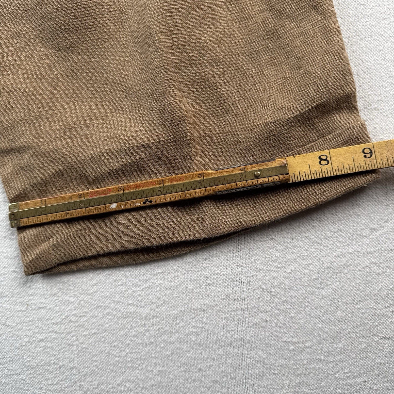 Vtg Polo Ralph Lauren Brown 100% Linen Pleated Cuffed Dress Pants Fits 30x27