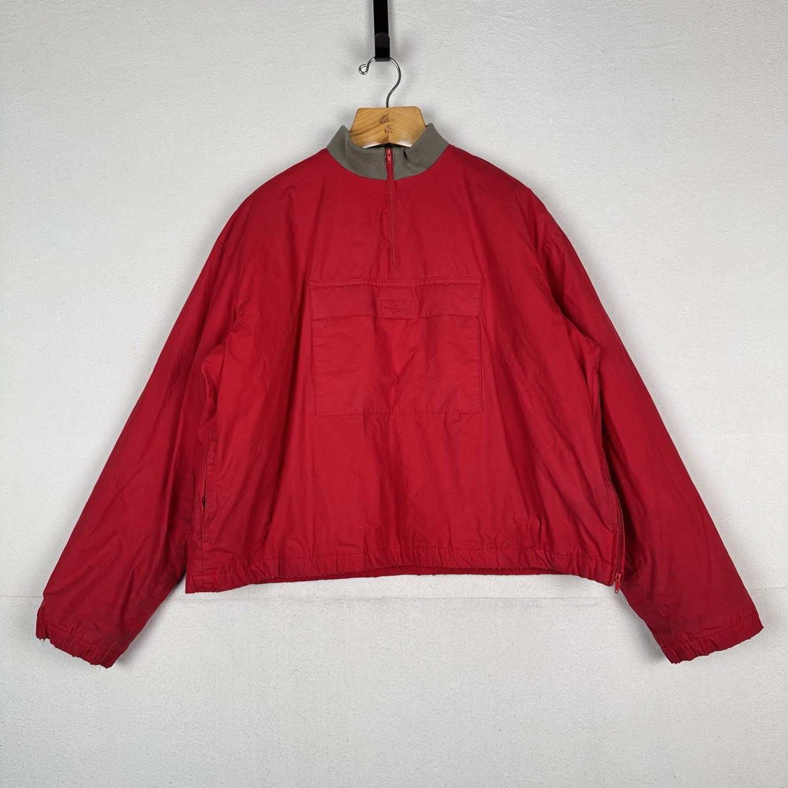 Vtg 90s Polo Ralph Lauren Men's XL Red Down Pullover Puffer Jacket *Distressed