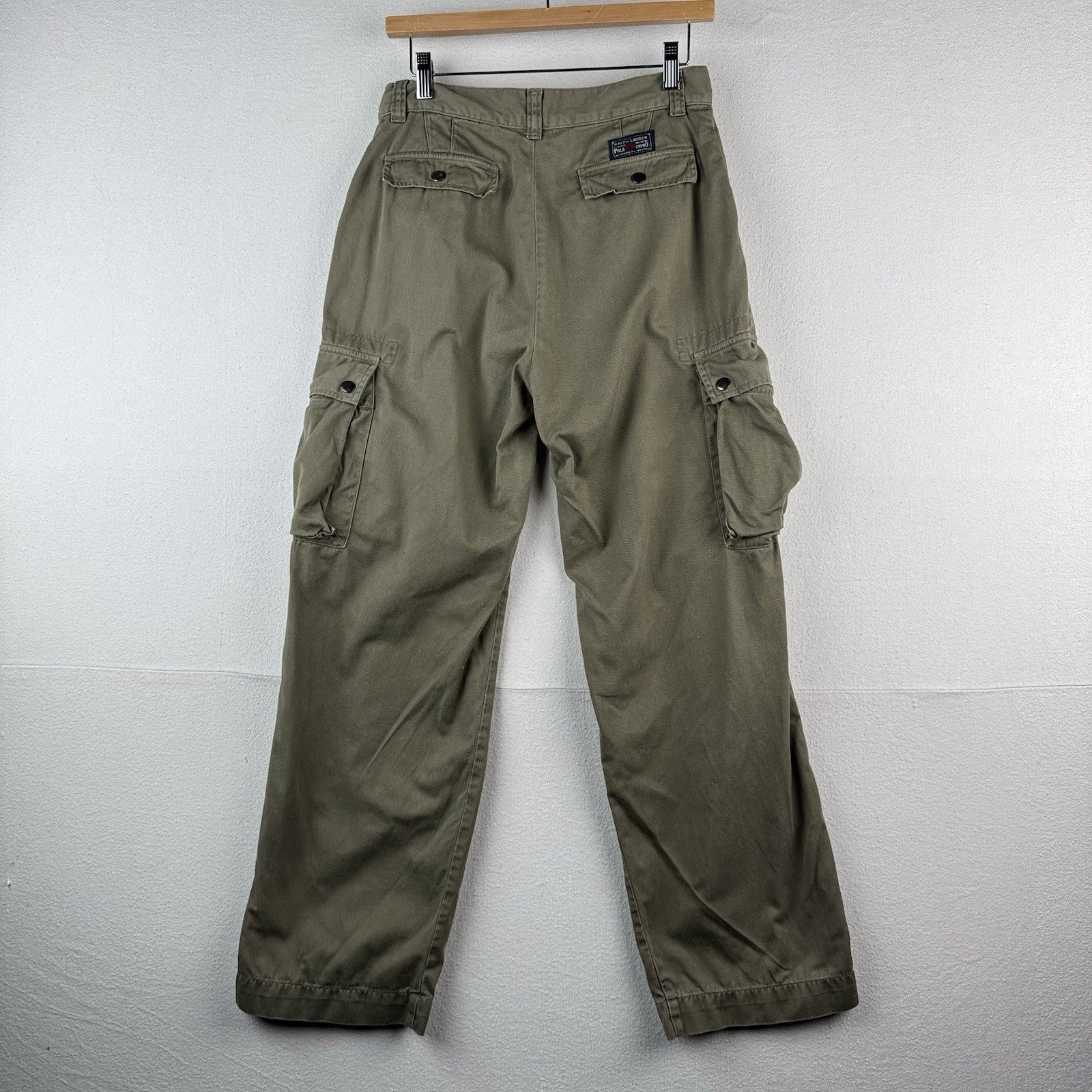90’s Vintage Polo Ralph Lauren Boy’s 18 Cotton Khaki Cargo Tactical Pants Green
