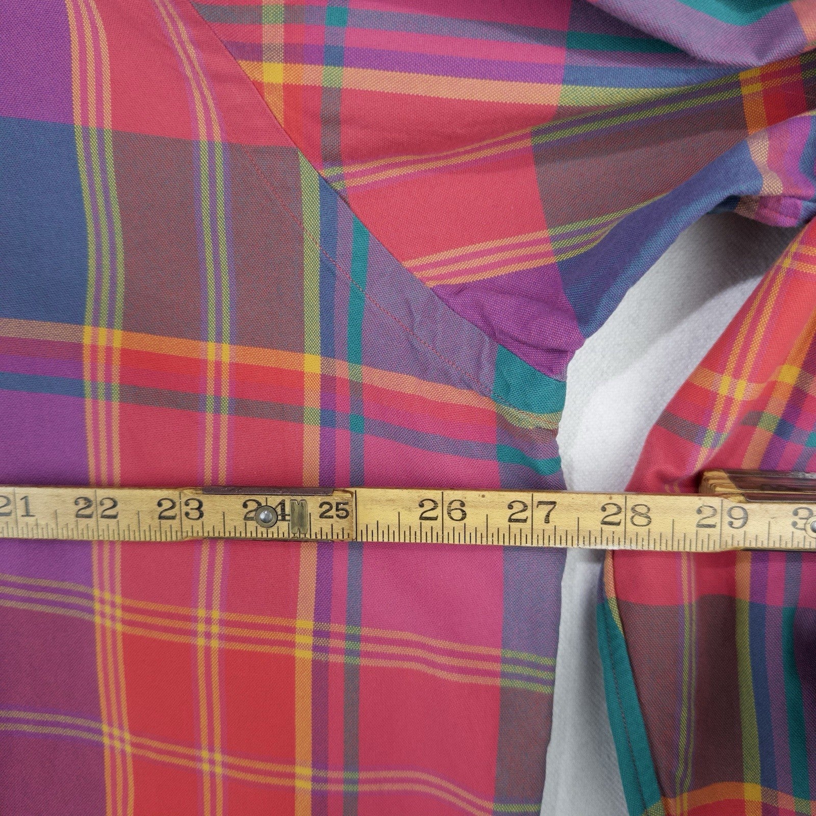 Polo Ralph Lauren Custom Fit Madras Plaid Shirt Mens 1XB Pink Blue Button Down