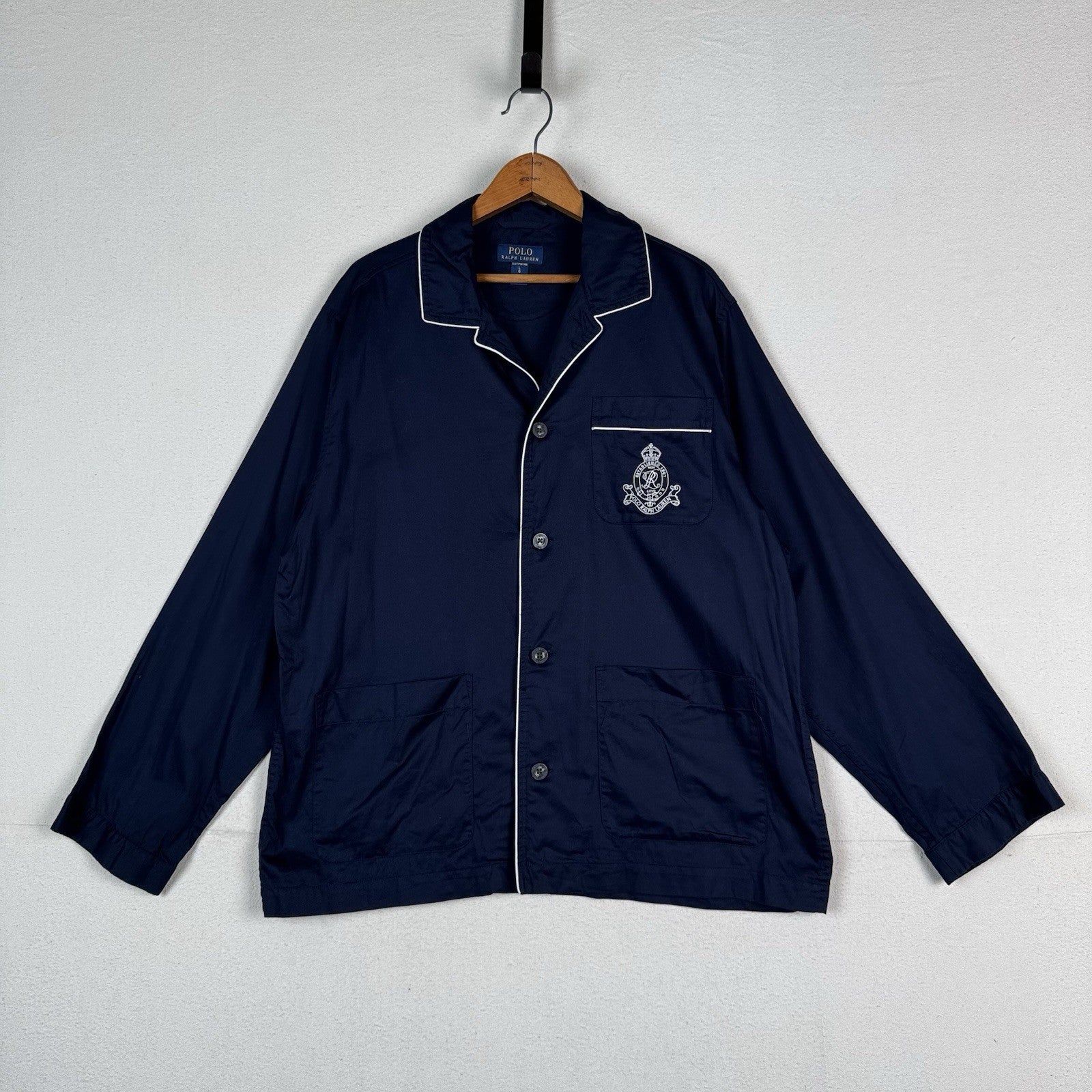 Polo Ralph Lauren Men's Large Pajama Lounge Set Long Sleeve 100% Cotton Blue
