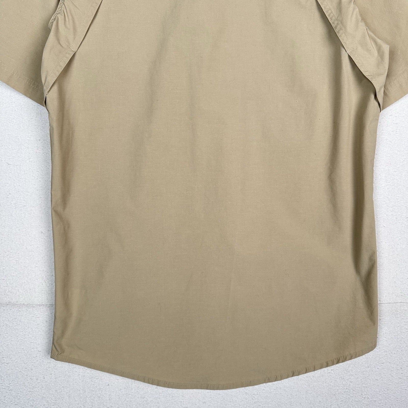Boy Scout BSA Official Uniform Shirt Men’s M Tan Short Sleeve Patches Lake Erie