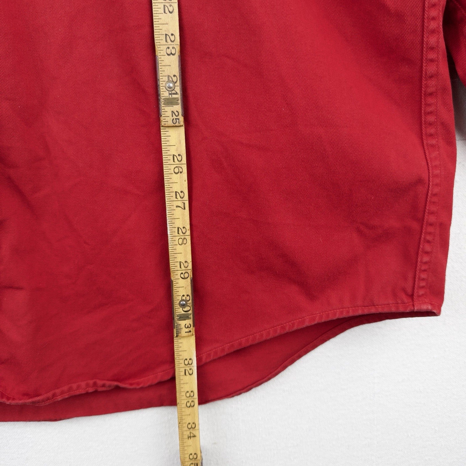 90’s Vtg J.Crew Oarsman Button Down Shirt Men’s XL Red Twill Long Sleeve USA
