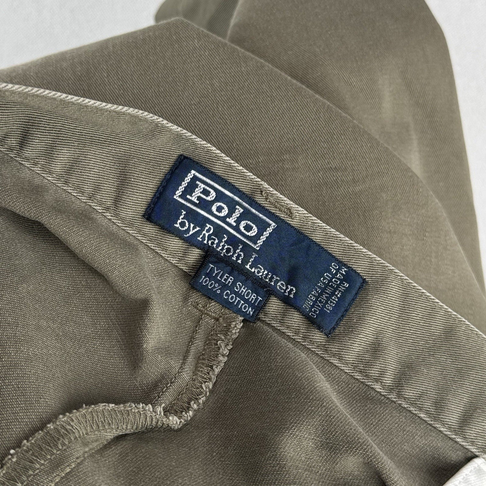90’s Vintage Polo Ralph Lauren Men’s 34x8 Tyler Shorts Khaki Pleated Chino *Read