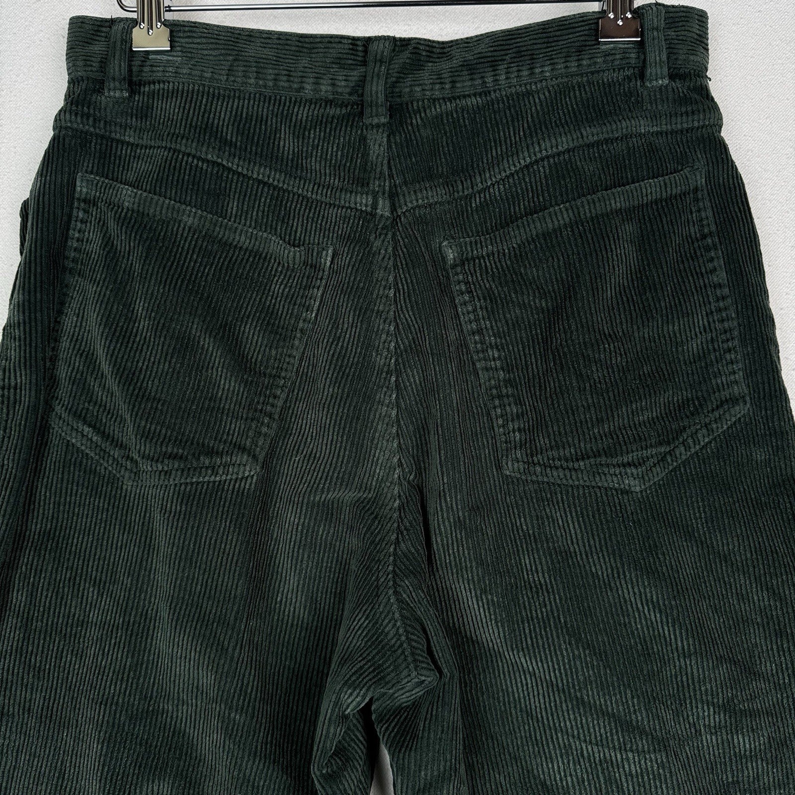 Vtg Ralph Lauren Women’s 12 High Rise Pants Tapered Green Corduroy Stretch Zip