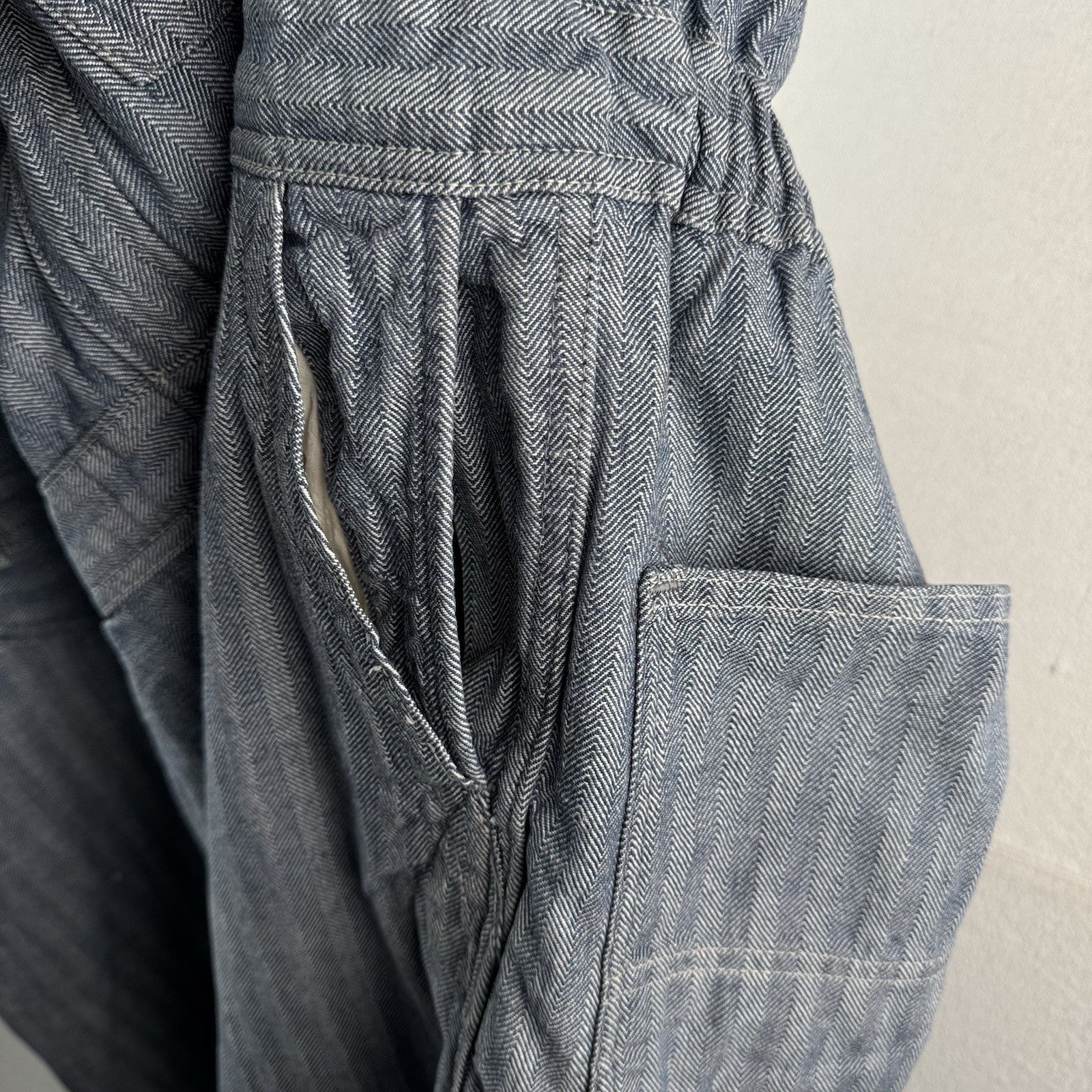 50/60s Vtg Big Smith Hickory Herringbone Coveralls Union Made in USA 40/42 Short