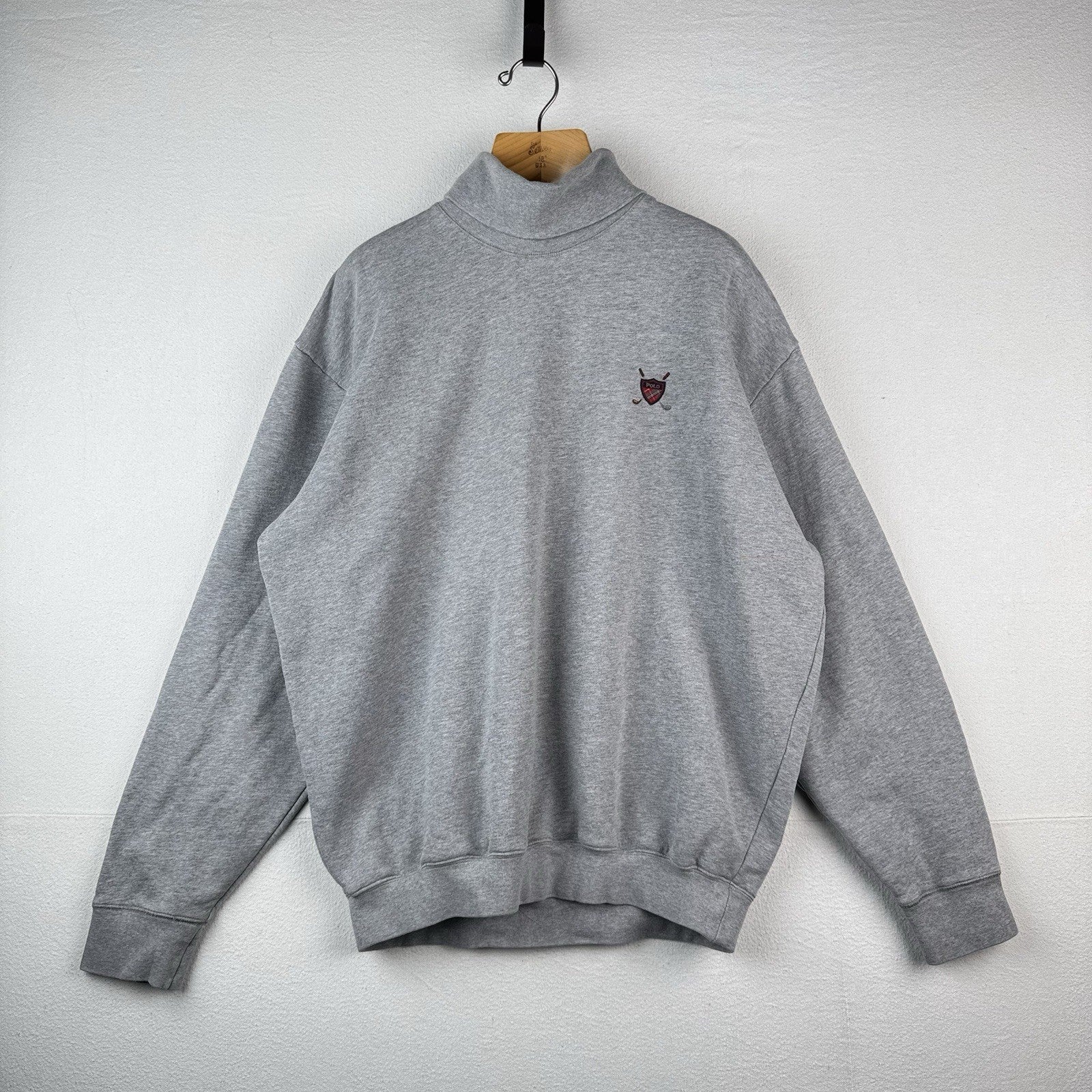 90’s Vintage Polo Golf Ralph Lauren Men’s XL Turtleneck Sweatshirt Clubs Crest