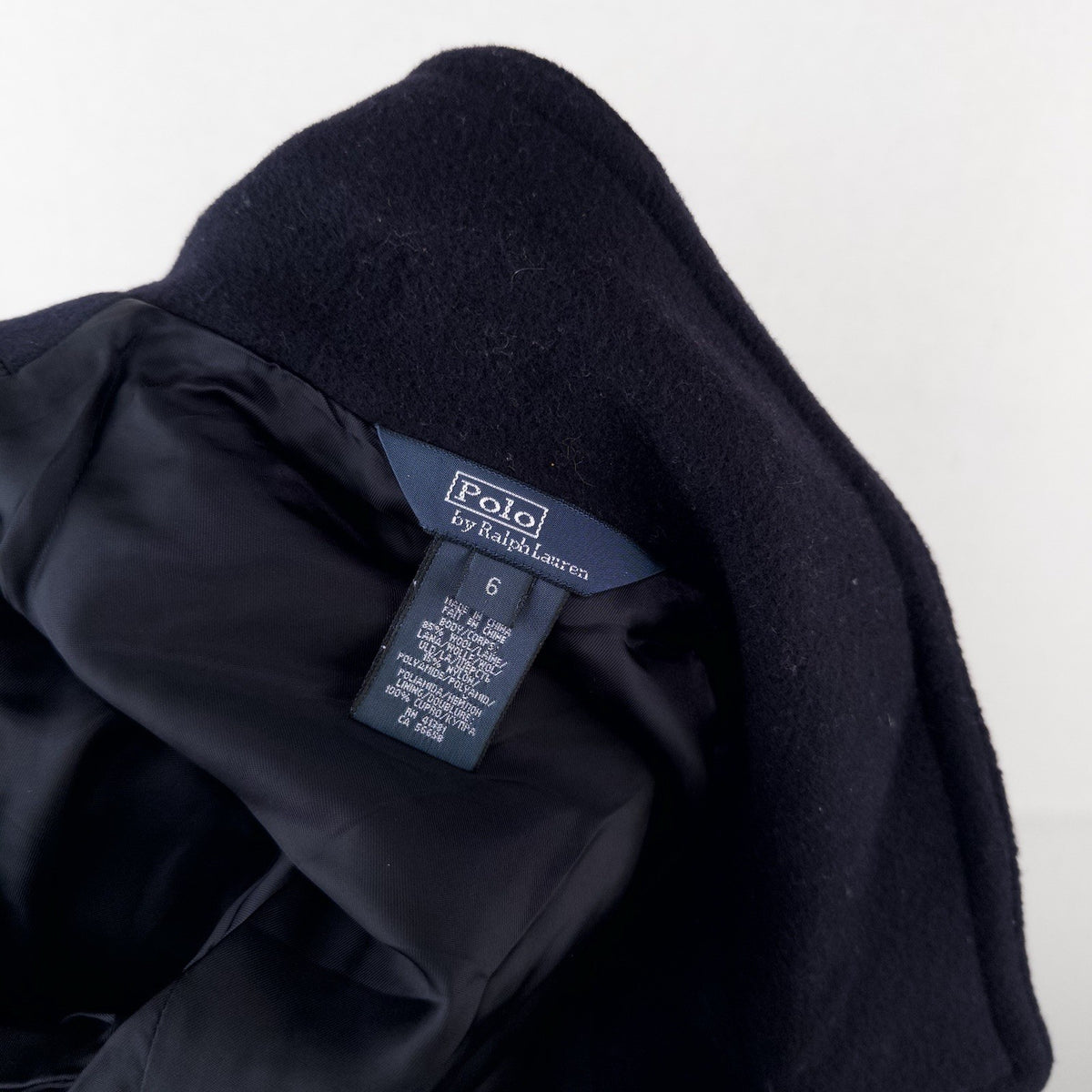 Polo Ralph Lauren Boy's 6 Wool-Blend Peacoat Navy Blue