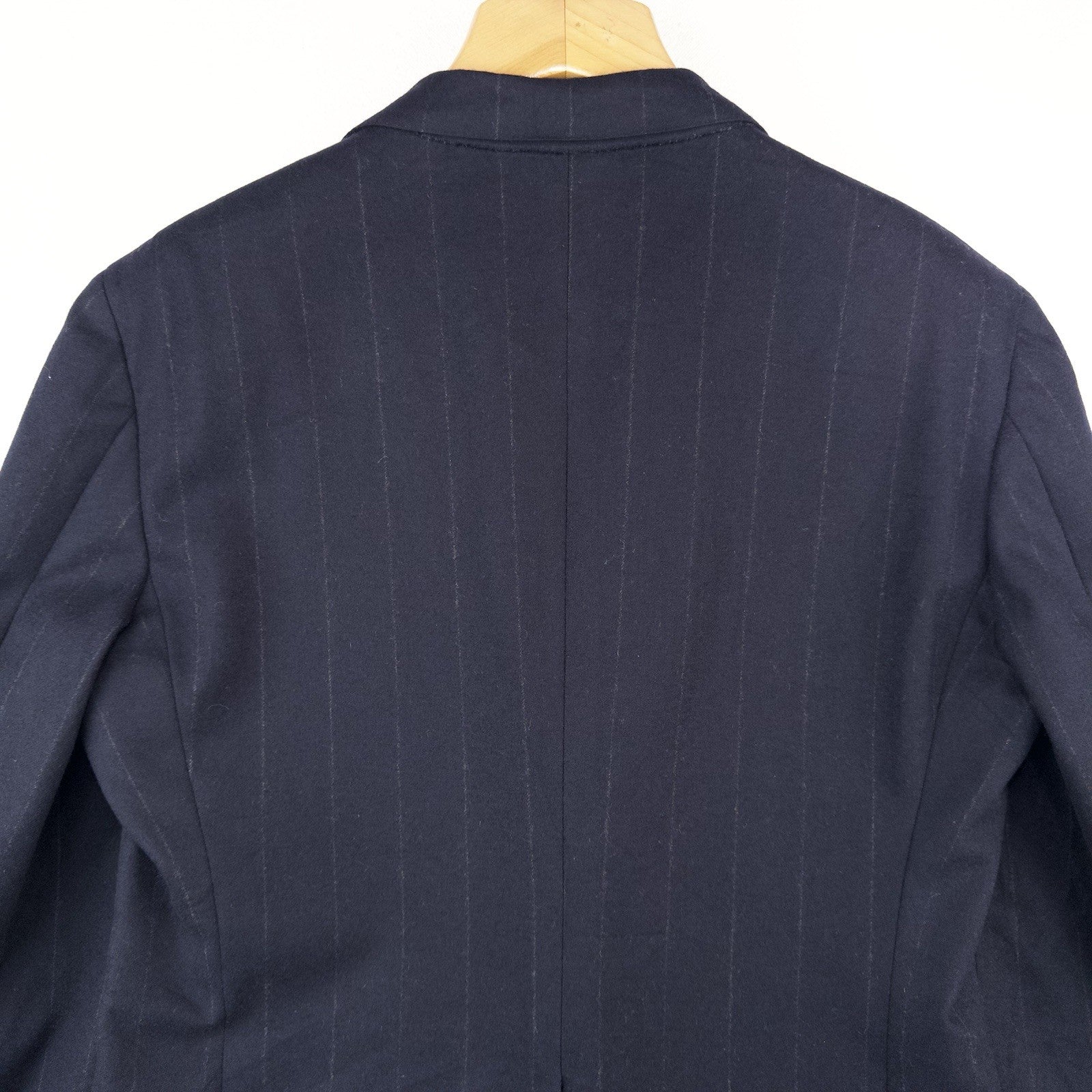 80’s Vtg Polo Ralph Lauren Dark Blue Navy Pinstripe Flannel Blazer Jacket 40 USA