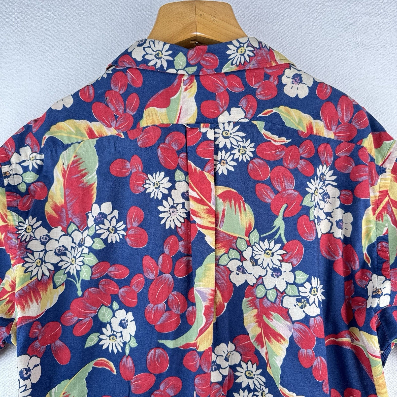 90’s Vtg Polo Ralph Lauren Floral Hawaiian Shirt 2XL Caldwell Loop Collar *Read
