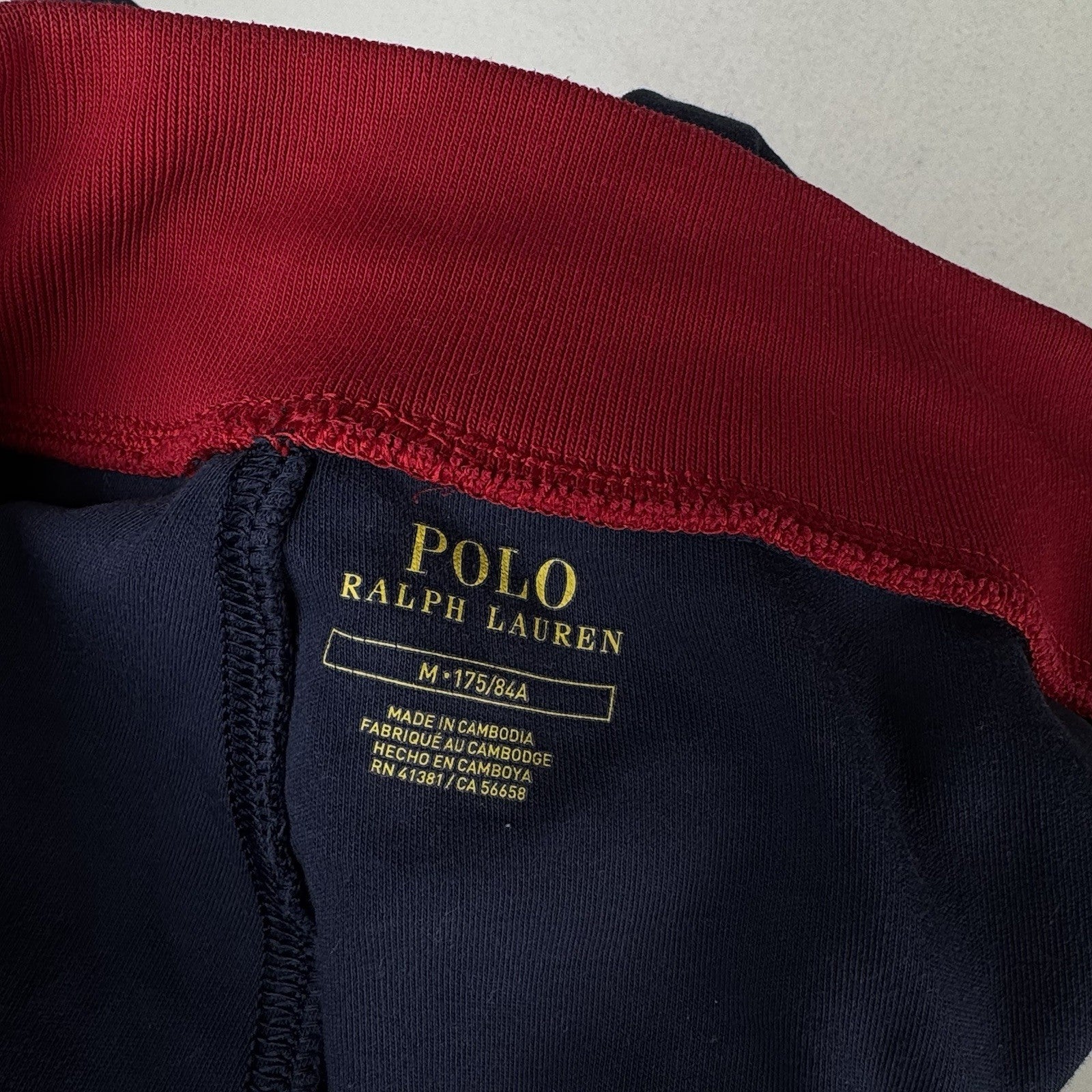 Polo Ralph Lauren Mens Medium Pants Navy Blue Cotton Interlock Jogger Track
