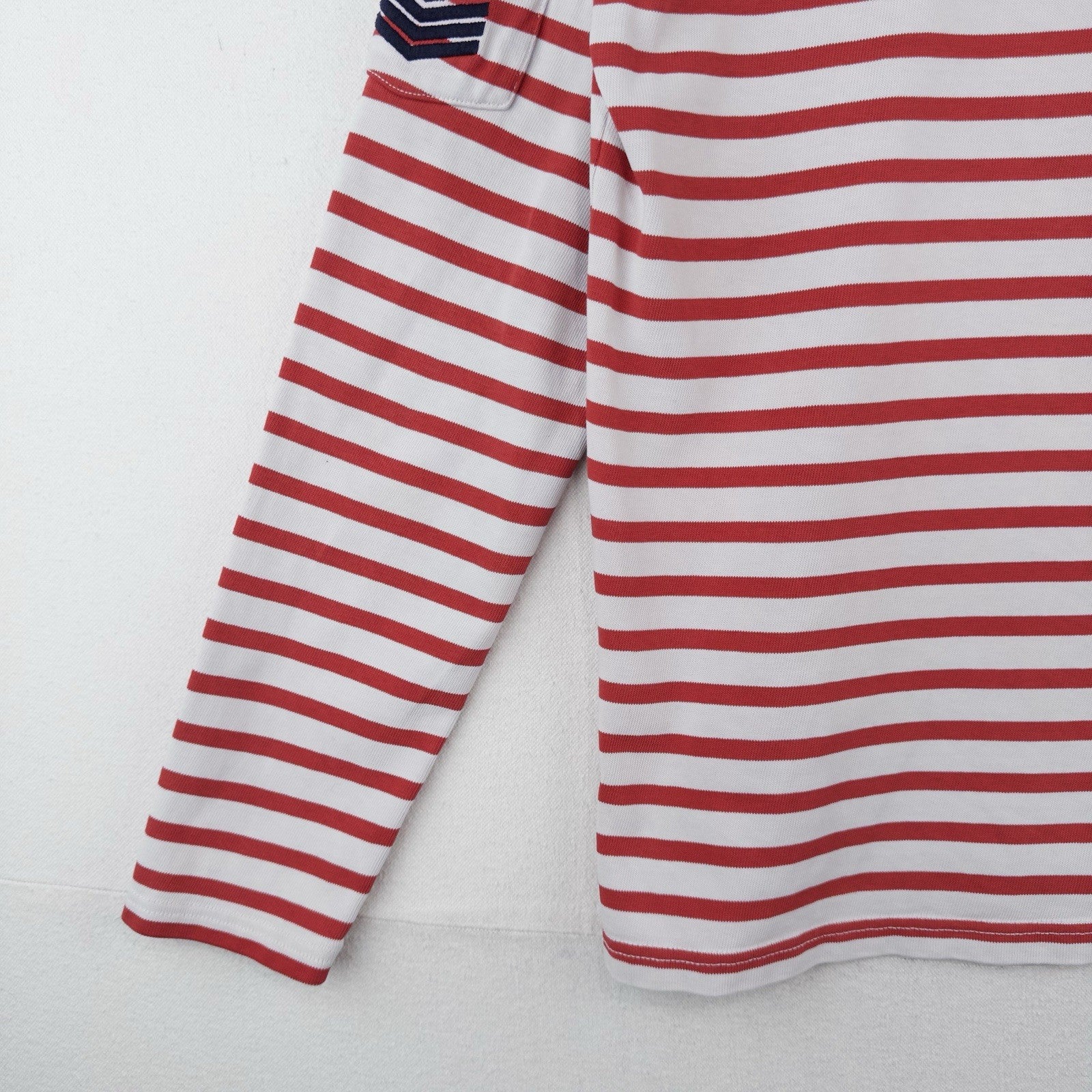 Polo Ralph Lauren Women’s S Breton Stripe Shirt Red White Boat Neck Nautical