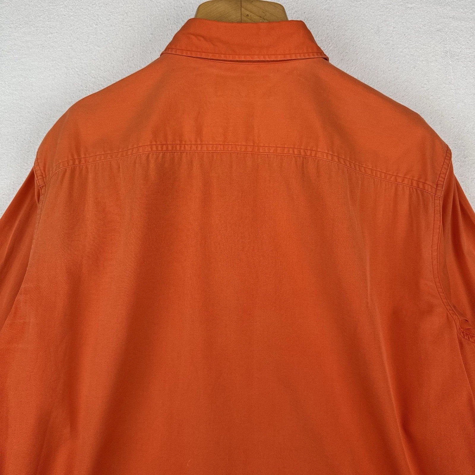 Polo Ralph Lauren Sunfaded Safari Shirt Men's L Orange Long Sleeve Button Up